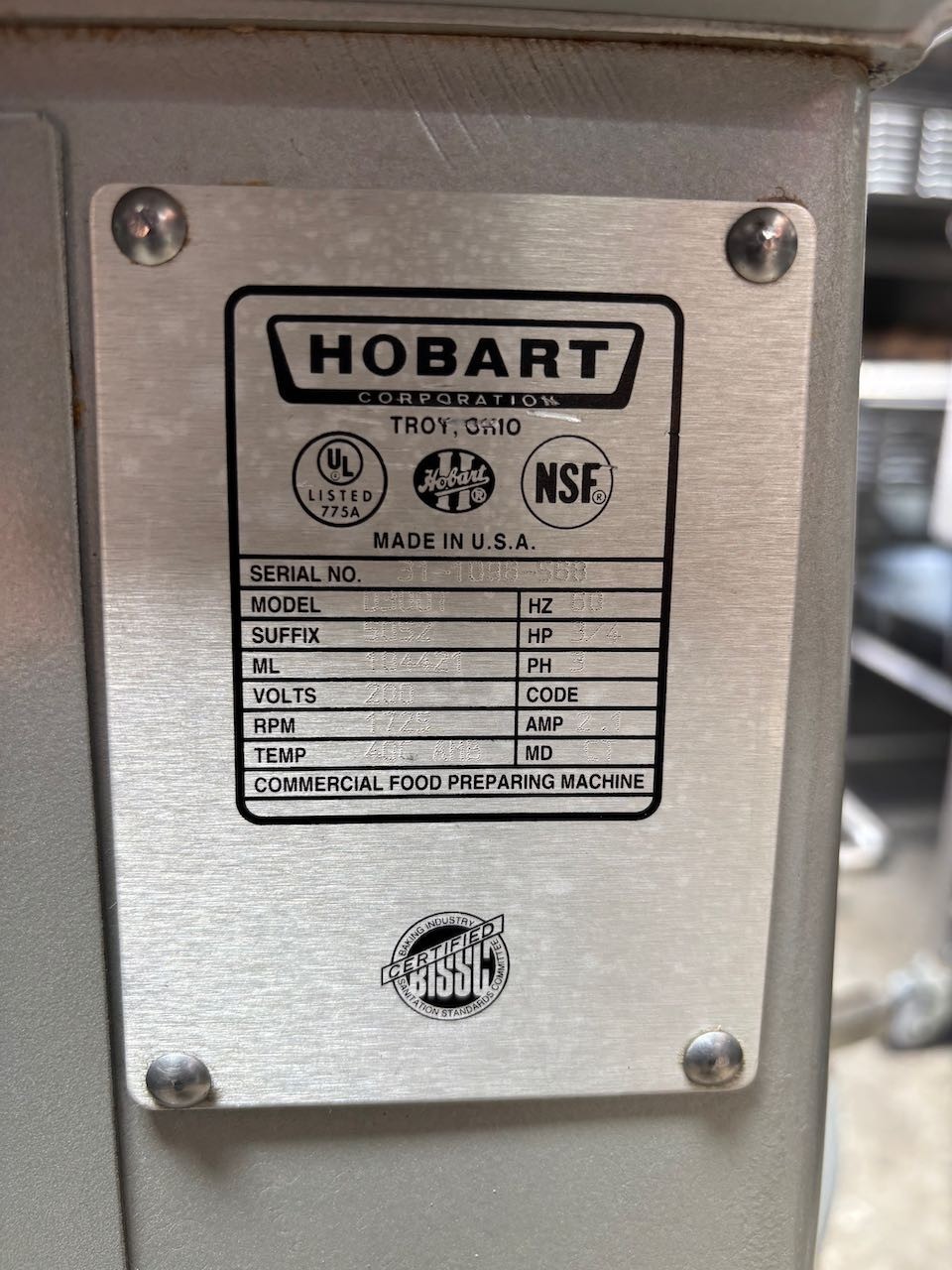 30 Quart Mixer Hobart D300T Classic Safety Bowl Guard Cage Timer & 3 Attachments