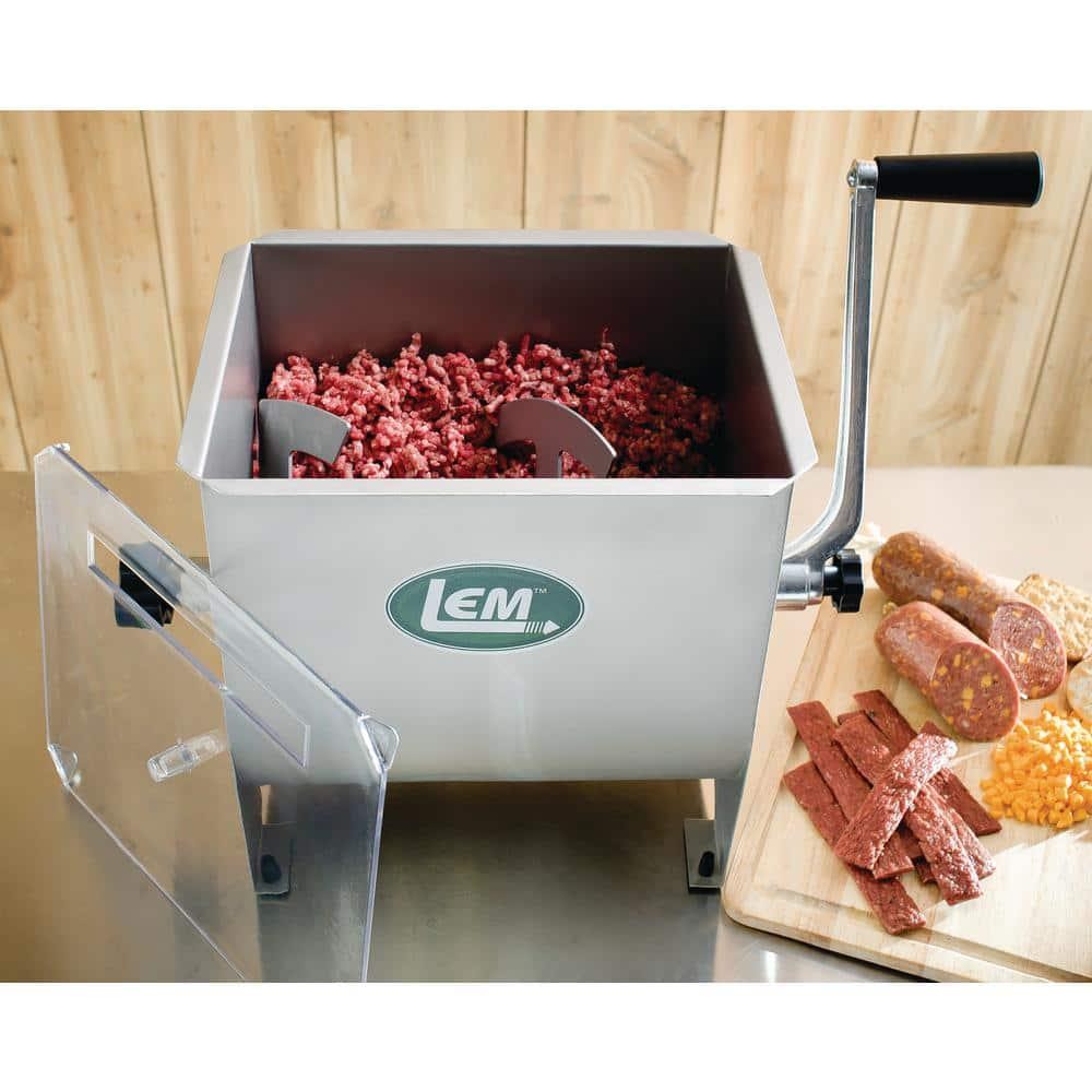 MightyBite 20 lb. Stainless Steel Manual Meat Mixer, 9.6 qt.