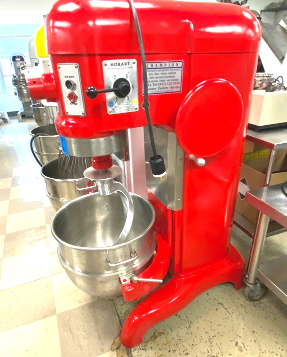 Mixers/ 60 Qt / Hobart H-600 / Mixer Red /w/t 4 Attachments/ 230V-1F-11A / 1-HP