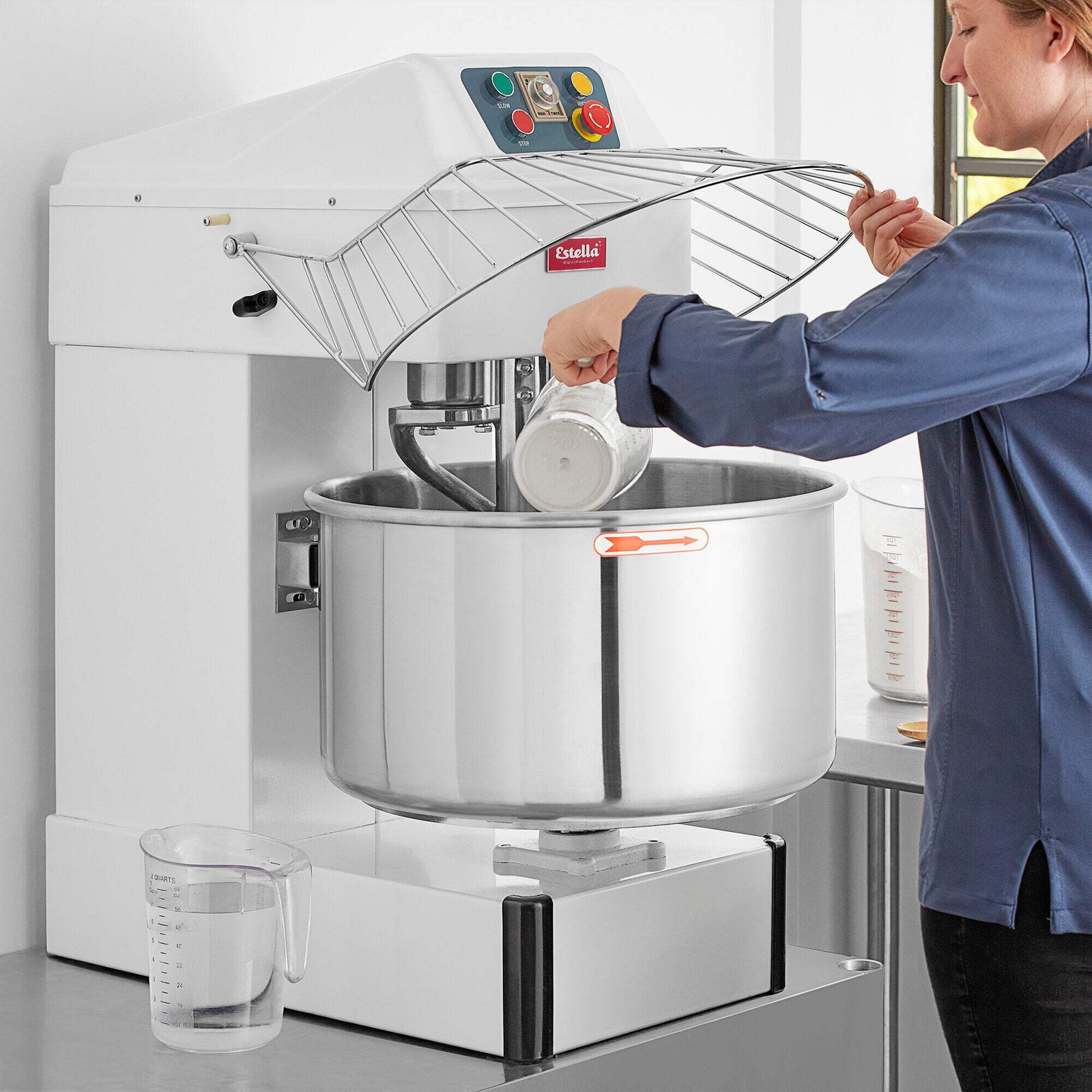 Estella SM50 50 qt. / 75 lb. Two-Speed Spiral Dough Mixer – 240V, 4 HP