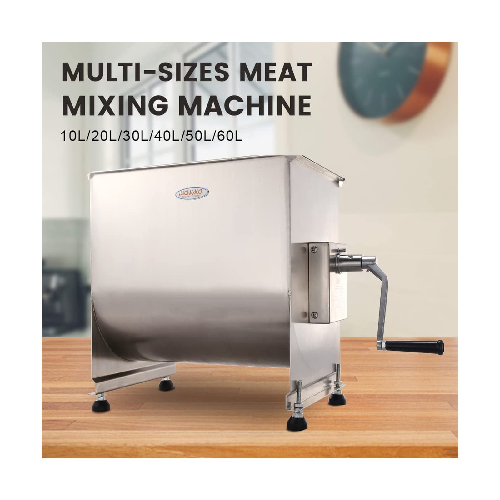 Hakka 15lb/7.5L Manual Meat Mixer, Stainless Steel 10L Fixed Tank Meat Mixer …