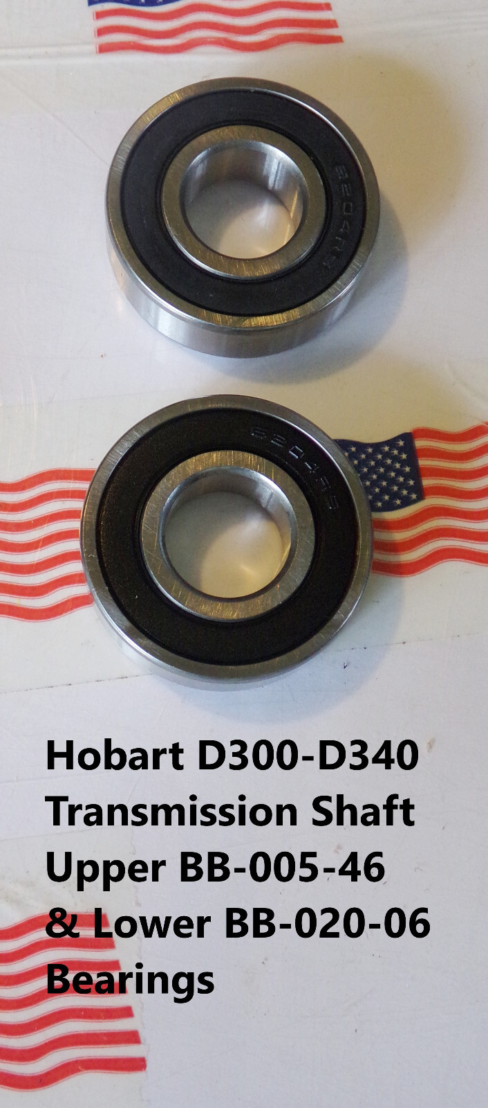 Hobart D330-D340 Worm Gear Upper Bearing BB-021-21 Lower BearingBB-020-06