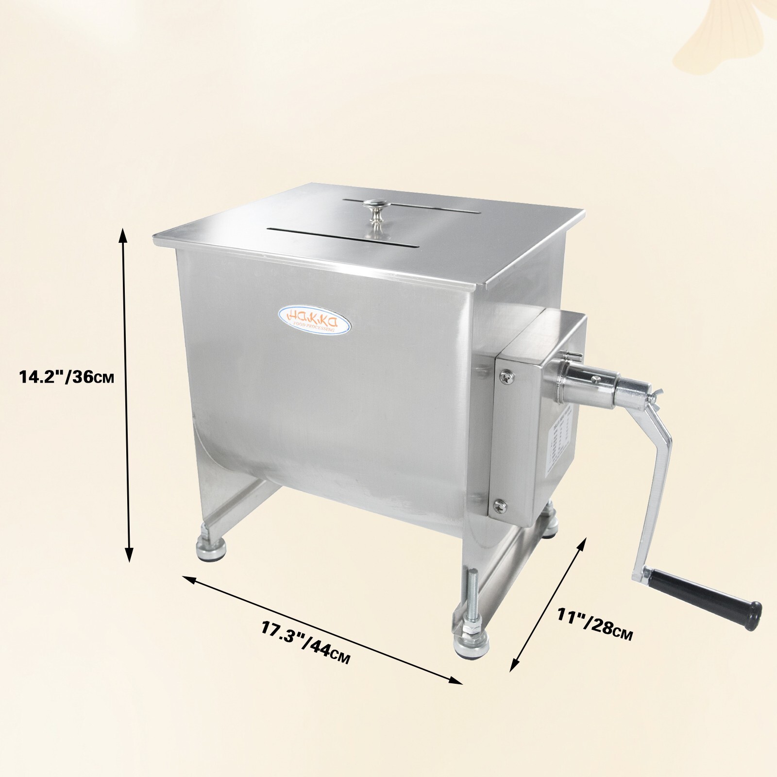 Hakka Manual Meat Mixer 30 lbs 15 Liter Capacity Tank Commercial Food Mixers