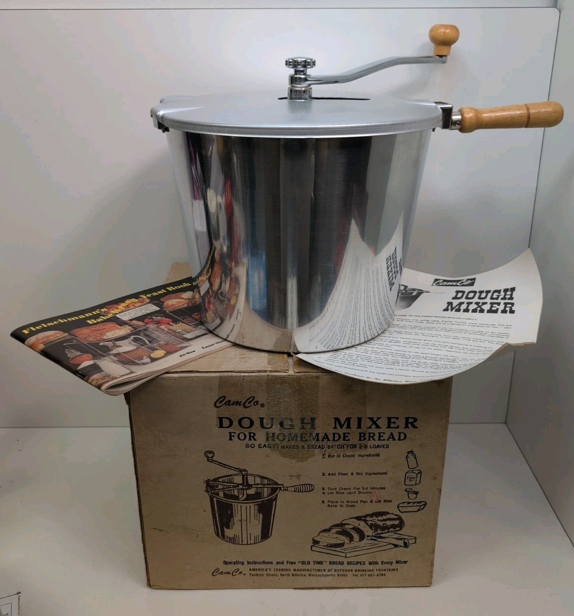 CamCo Hand Crank Dough Mixer Kneader W/Lid Model #12 Little Use FREE SHIPPING