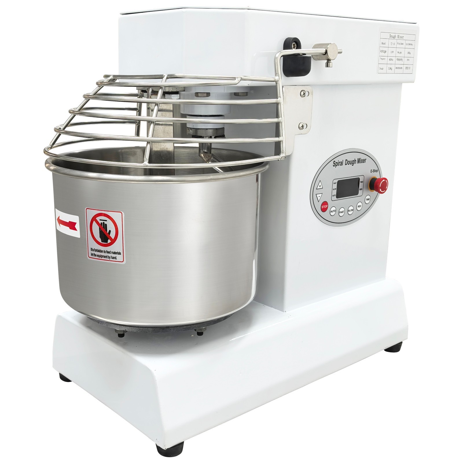 550W 10L Commercial Dough Mixer 110V High-Efficiency Spiral Flour Mixing Machine