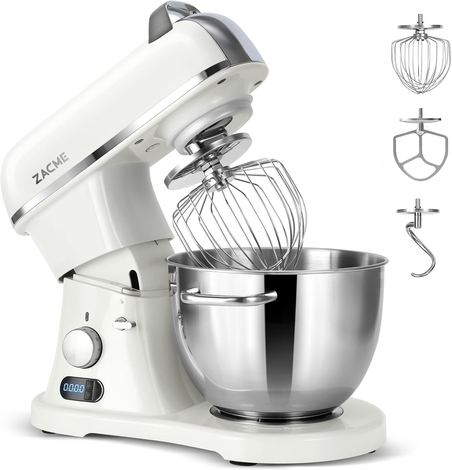 Quiet 8.4QT Commercial Mixer with Stainless Steel Bowl – Perfect for Bulk Baking