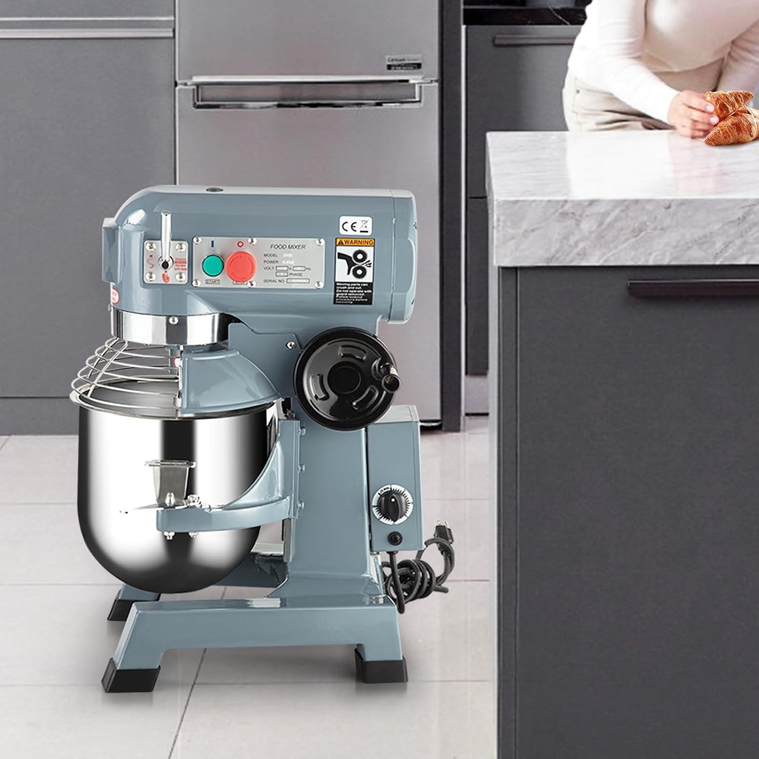 15QT Commercial Food Mixer,450W 3Speeds Adjustable Heavy Duty Electric FoodMixer