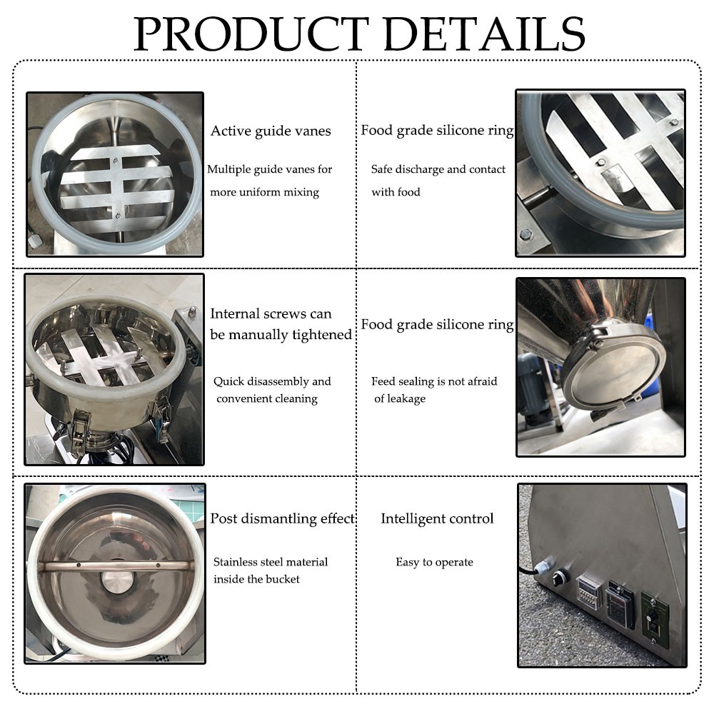 5-50KG Stainless Steel Dry Powder Mixer Adjustable Speed Blender for Food Feed