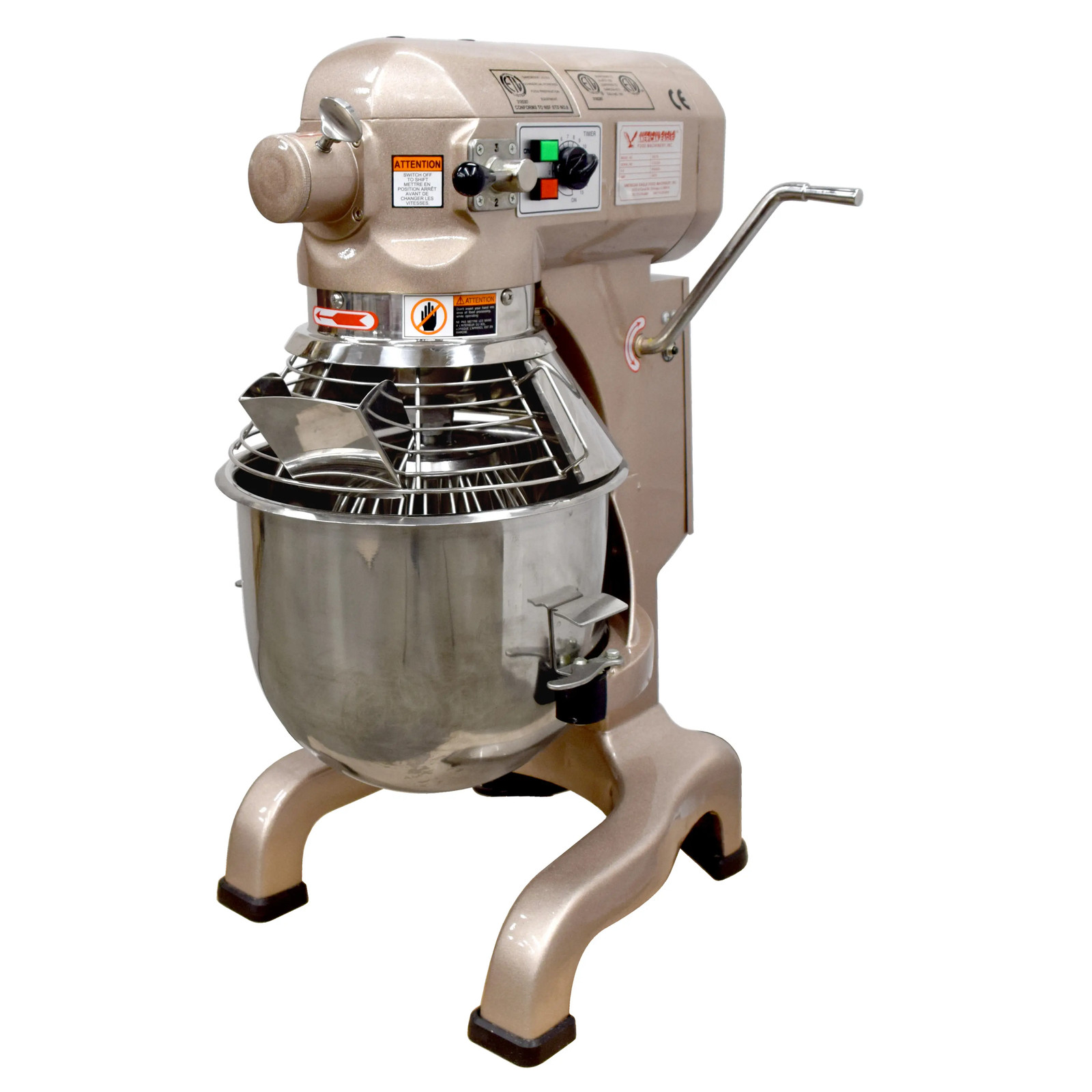 20 Qt 3-Speed Gear Driven Countertop Planetary Mixer- 1/2 HP