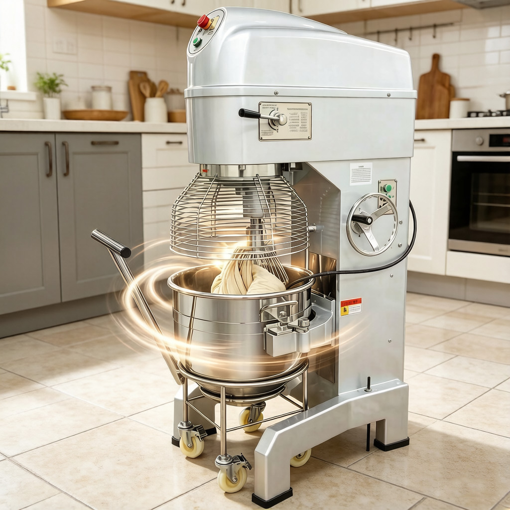 60L Commercial Stand Mixer 220V 3-Phase 3Speed Heavy Duty Dough Mixer w/ Trolley