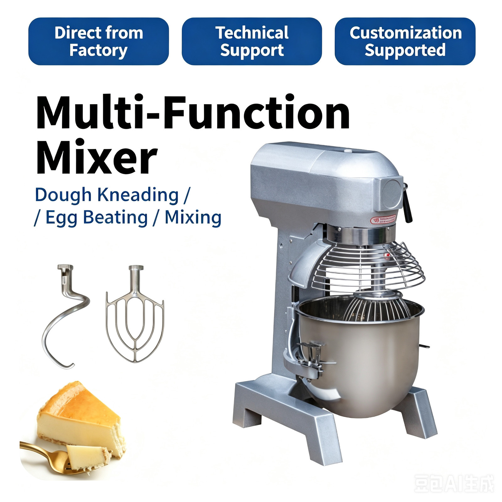 Multi-Function Stand Mixer Electric Dough Kneader Egg Beater Cream Blender 220V
