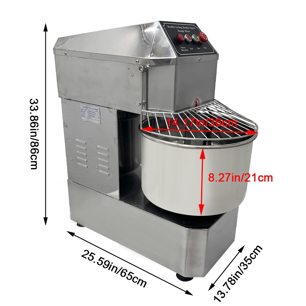 Easy Clean 20L Commercial Dough Mixer 110V All Stainless Double Speed Kneader