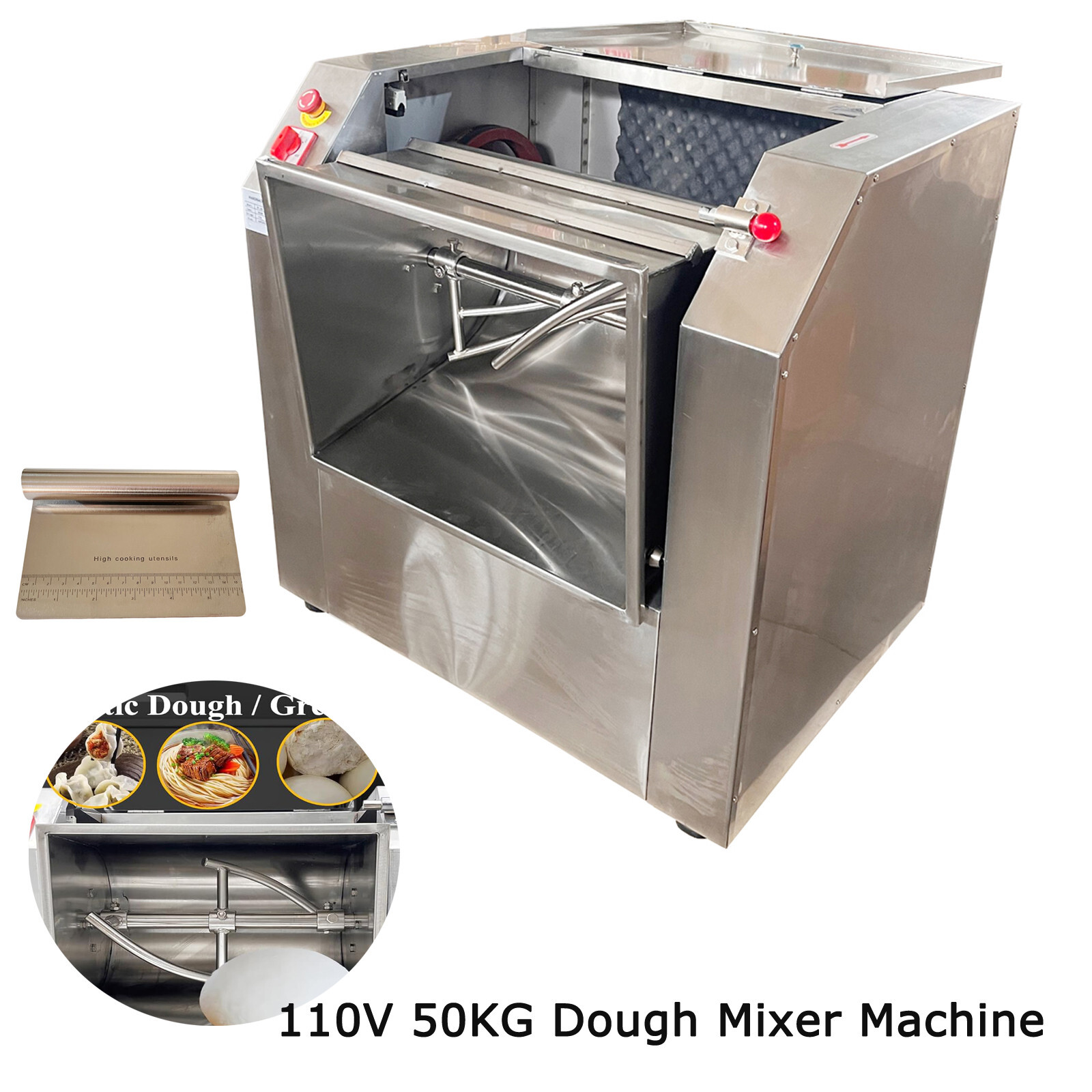 Commercial 110V 50KG Dough Mixer All Stainless Steel Dough Mixer Meat filling