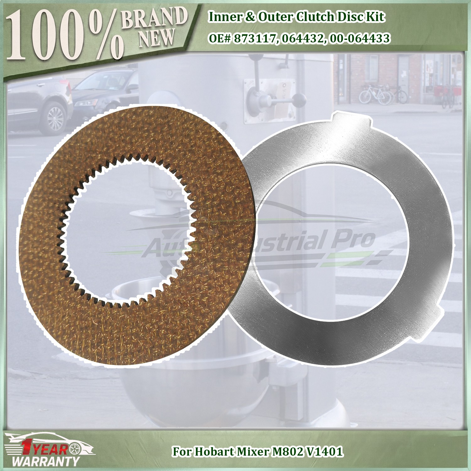 For Hobart Mixer M802 V1401 NEW 2PCS Inner & Outer Clutch Disc Kit 873117 064432