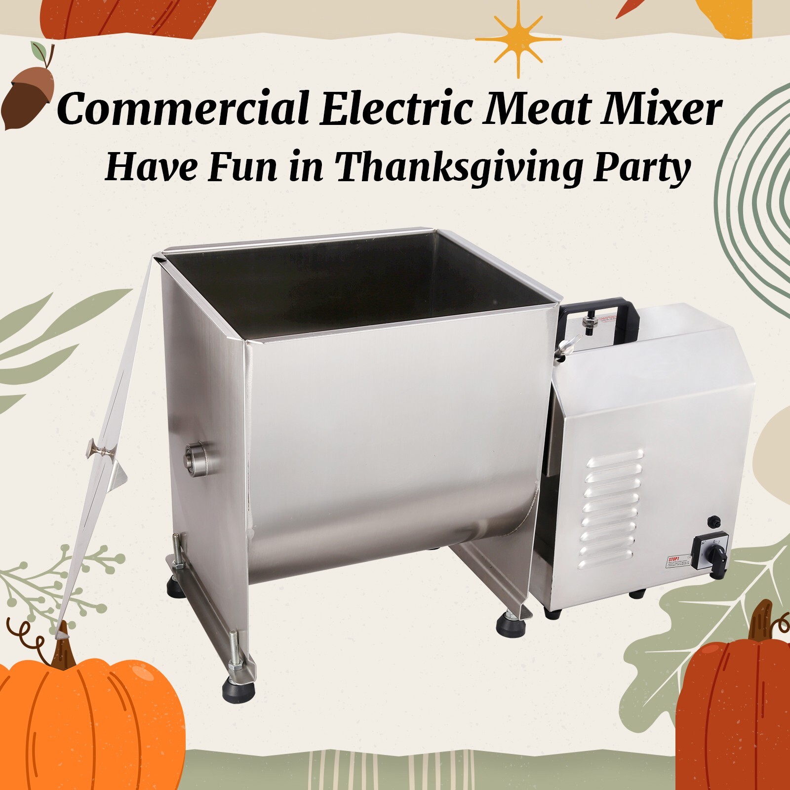 Hakka 40 lbs 20 Liter Capacity Tank Commercial Electric Meat Mixer with Motor