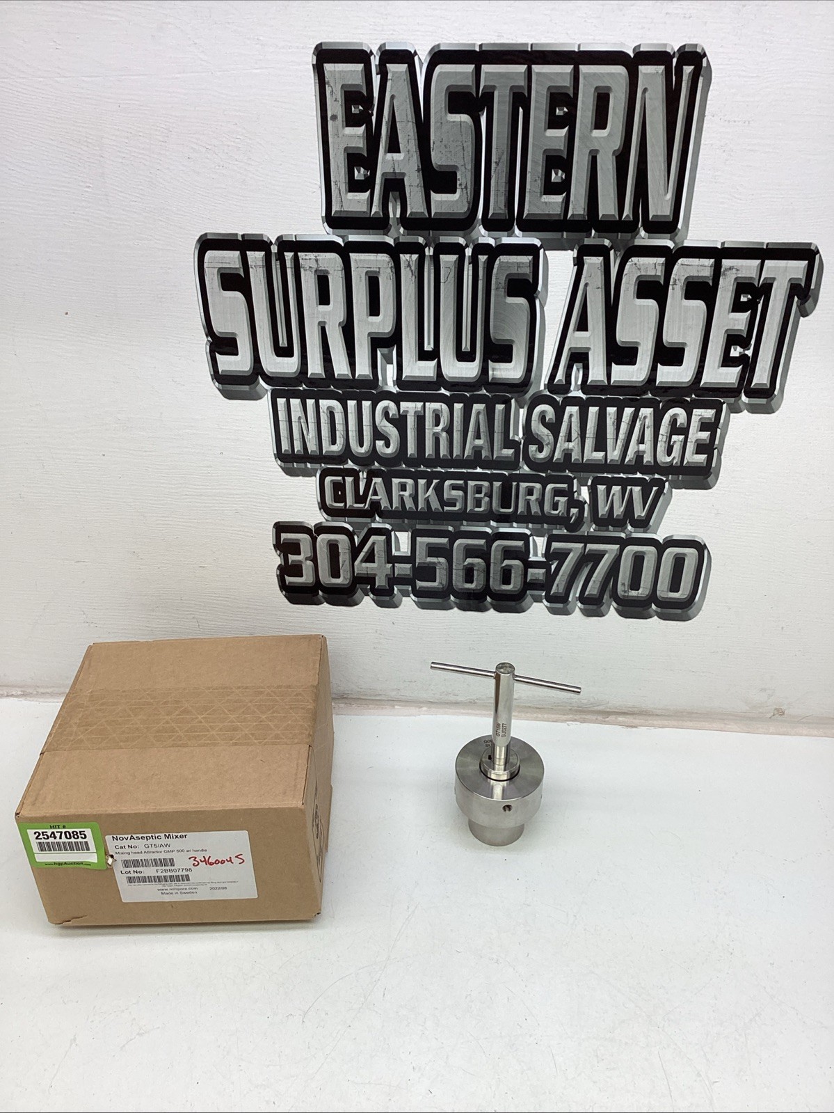 NovAseptic Mixer Mixing Head Attractor GMP500 W/ Handle GT5/AW NIB