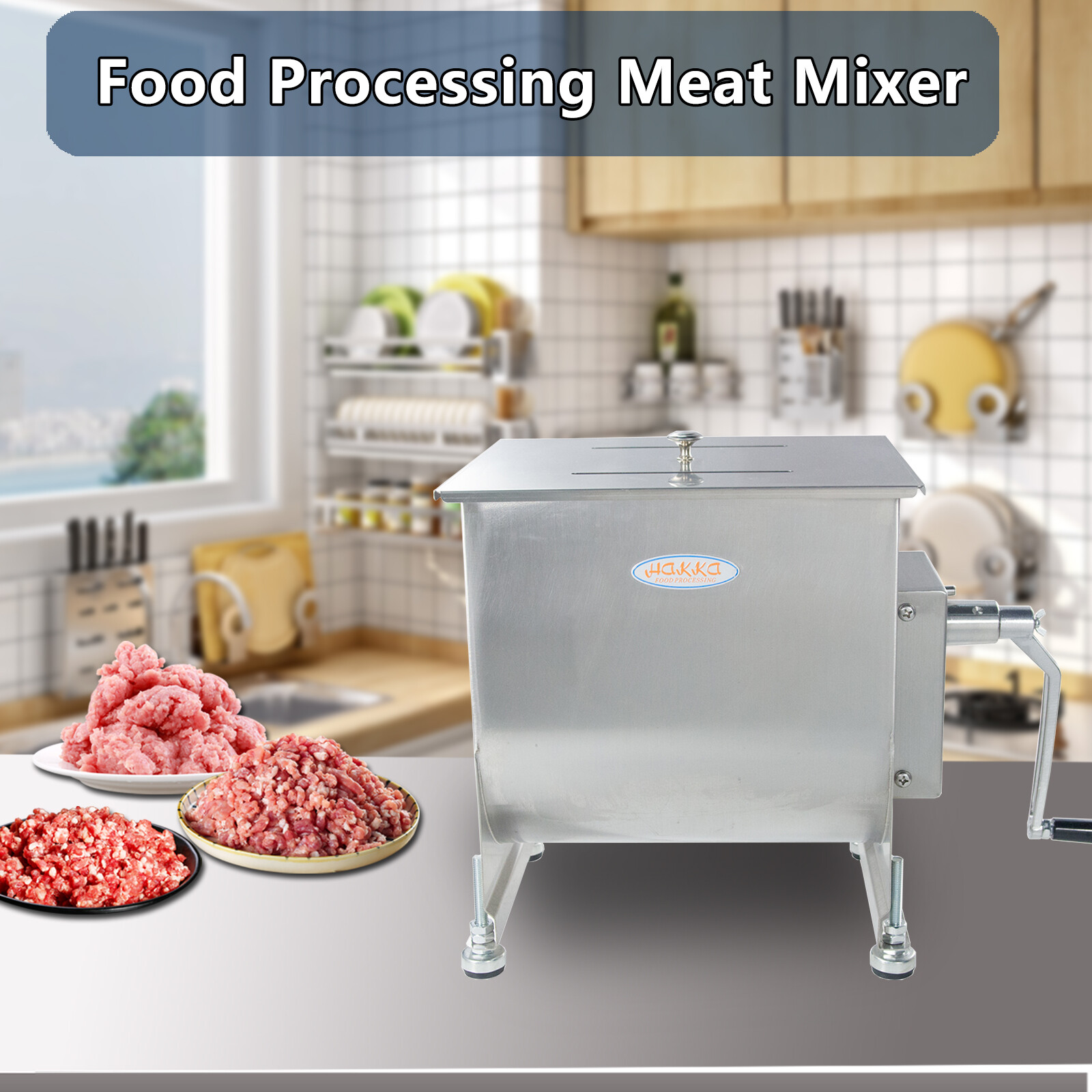 Hakka Refurbished Meat Mixer Stainless Steel 15/30/90LBS Meat Mixing Hopper