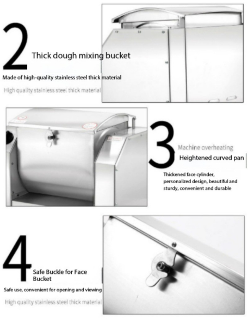 Automatic Kneading Machine Large Horizontal Stainless Steel Flour Mixer