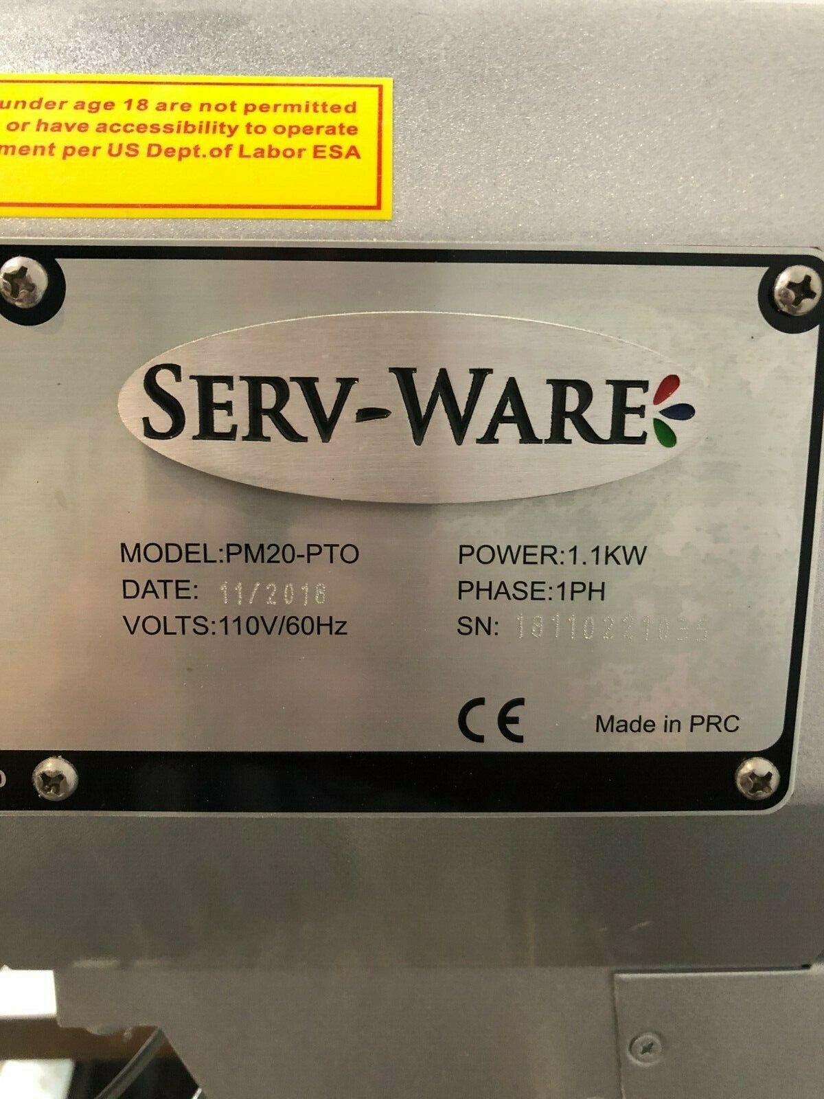 Serv-Ware PM20-PTO Planetary Mixer