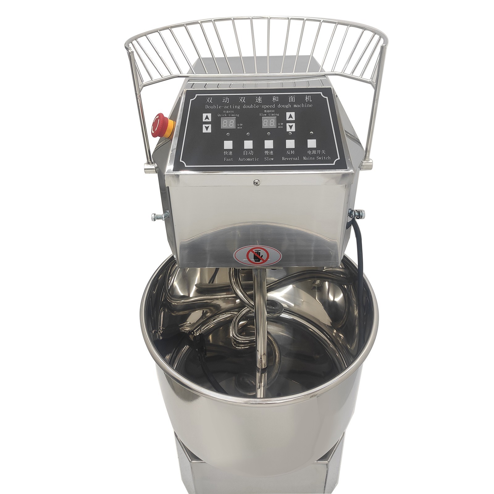 110V Double-speed Double-action Dough Spiral Mixing Machine 30L Flour Mixer