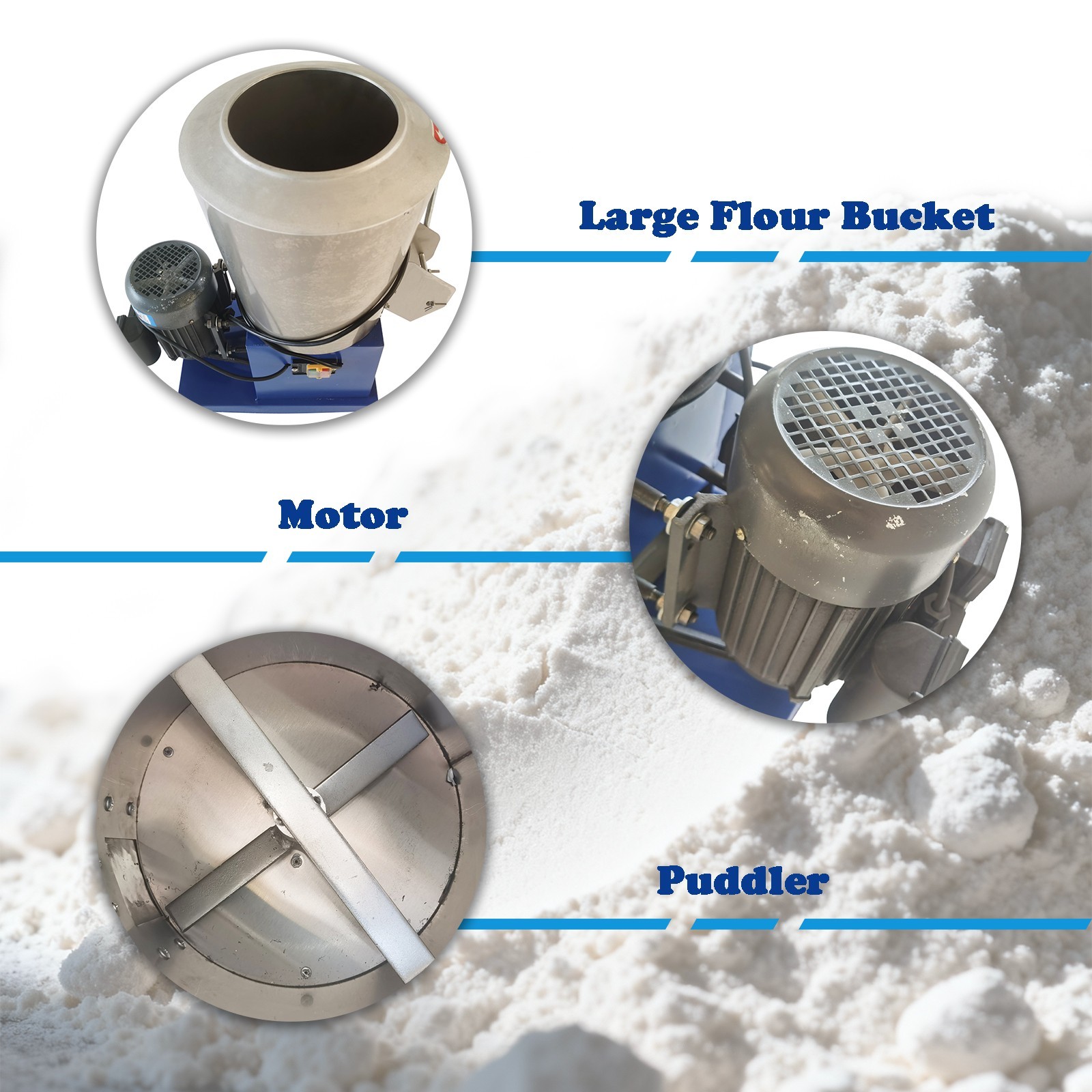 110V 15kg Vertical Flour Mixer 1.5KW Dry Flour/Dry Materials Blender Mixer