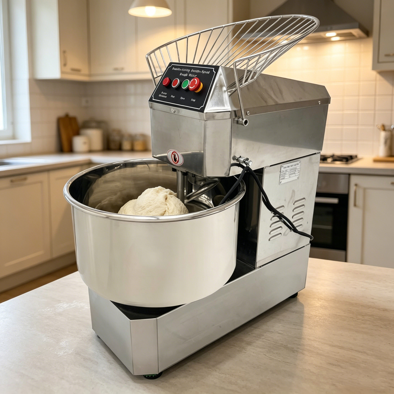 40Qt Commercial Dough Kneading Machine 2-speed Double Acting Dough Mixer 1.5kw