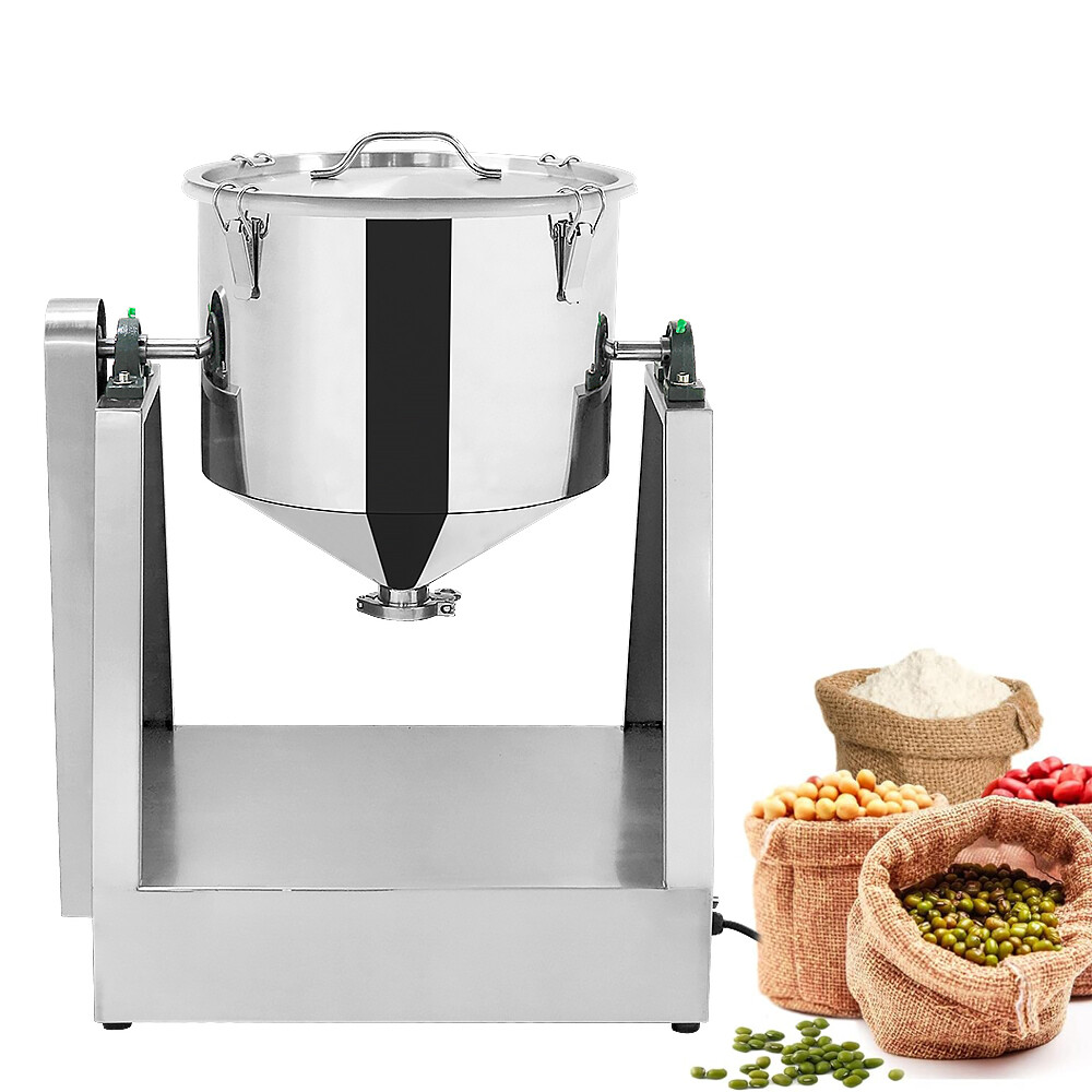 Electric Powder Blender 304 Stainless Food Dry Dough Powder Drum Spice Mixer