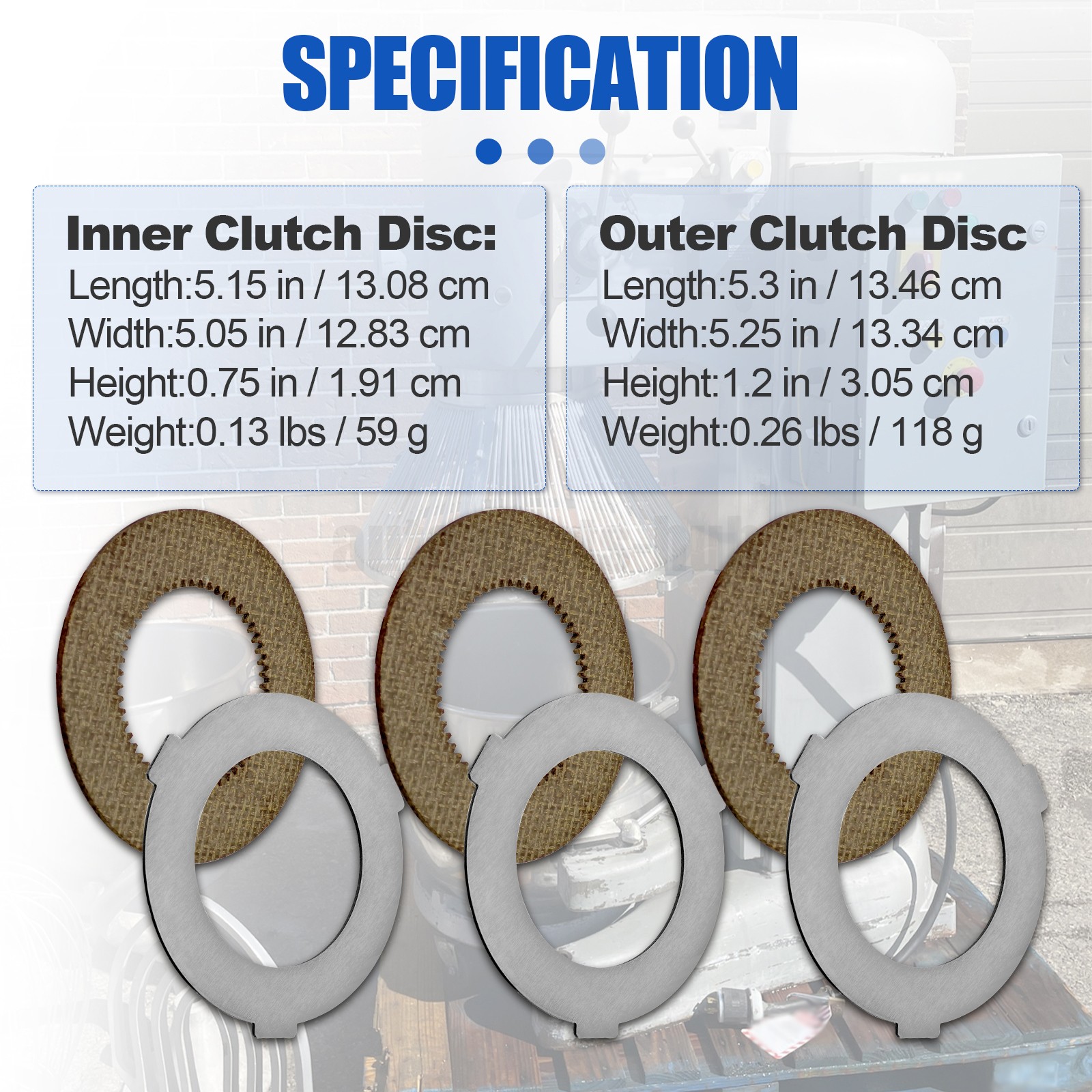 6X Inner & Outer Clutch Disc Kit For Hobart Mixer M802 & V1401 064432 873117