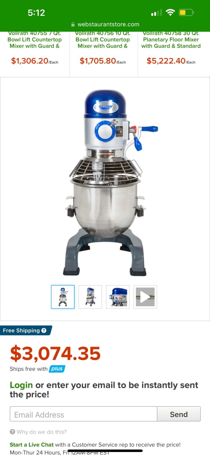 Vollrath 20 qt Floor Mixer, with attachments