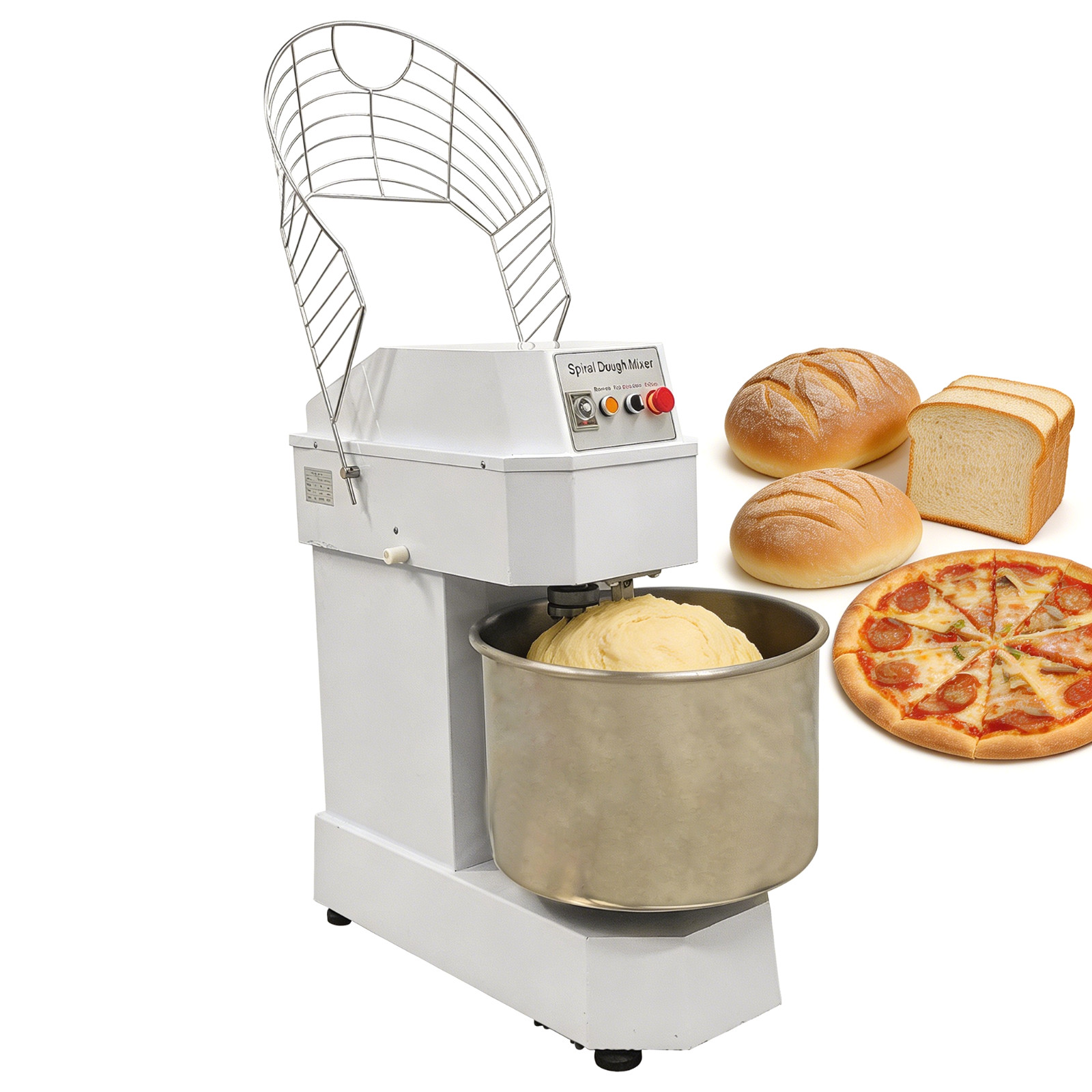 60qt Dough Mixer Double-Acting Double-Speed Dough Kneading Machine 220V 3-phase