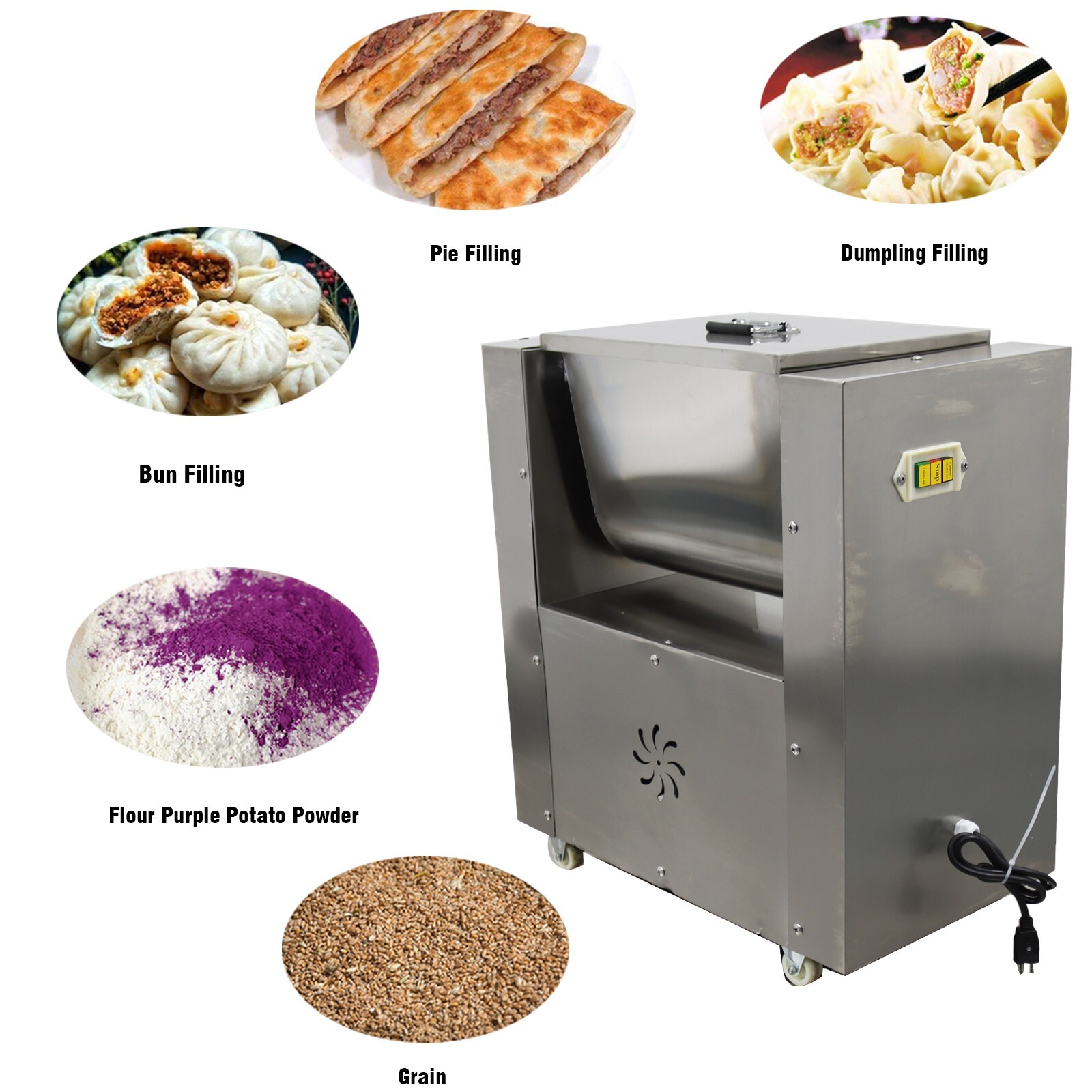 110V 30L Commercial Meat Mixer Food Processing Machine Stainless Steel 1100W