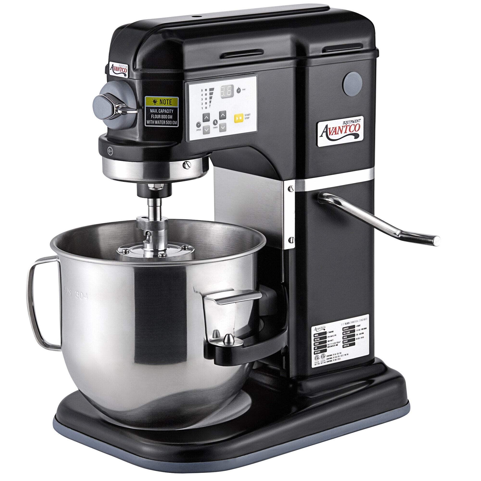 8 Qt. Bowl Lift Countertop Mixer with Standard Accessories and Guard Option