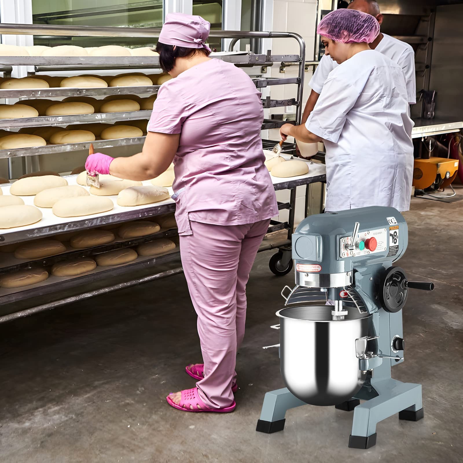 Towallmark Commercial Food Mixer 15QT 600W, Commercial Mixer 3 Speeds Adjusta…