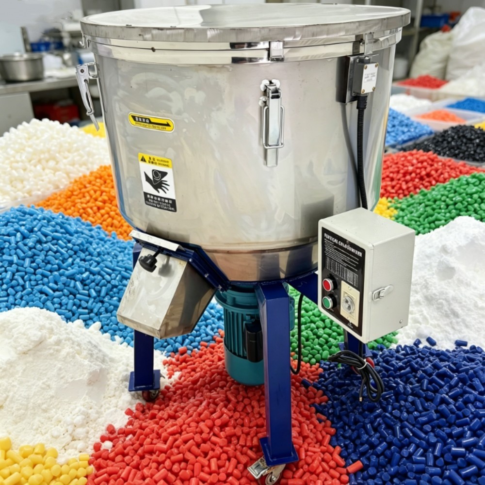304Stainless Steel Vertical Color Mixer 220V Industrial Plastic Particle Blender