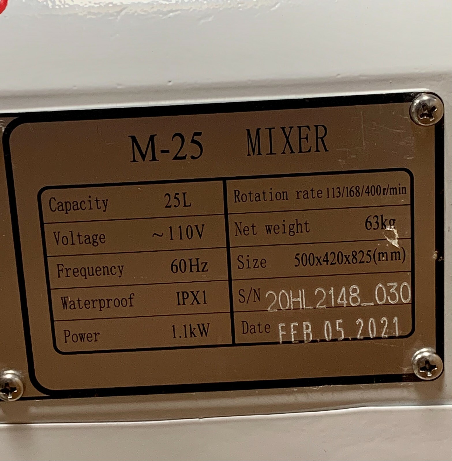 25L 1100W NSF Commercial Dough Food Mixer 3 Speed for Pizza Bakery & Restaurant