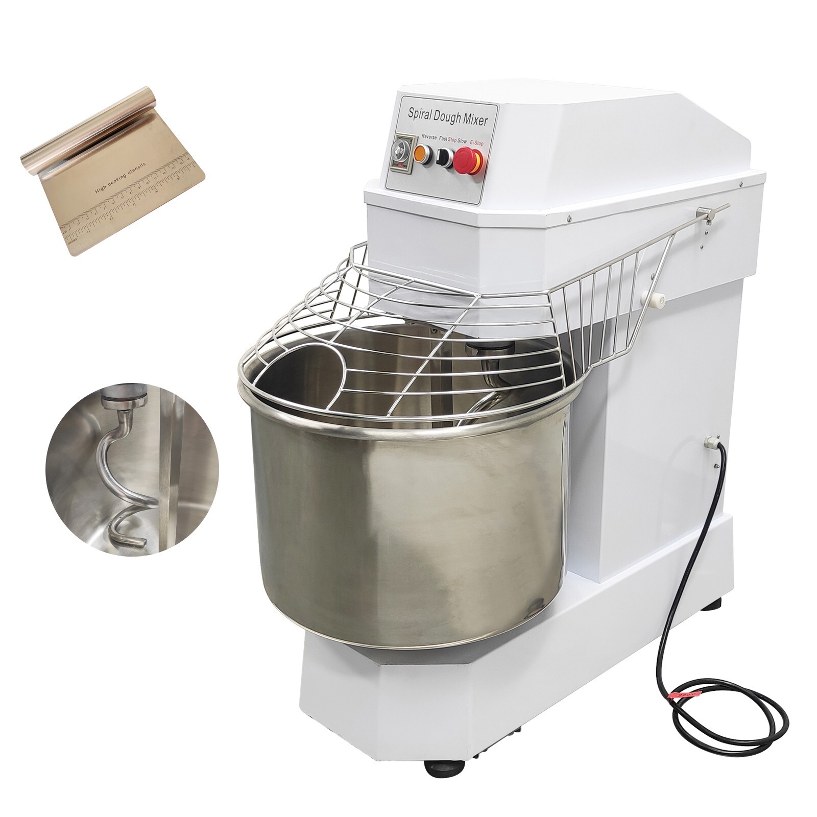220V 60L Double-Acting Double-Speed Dough Mixer Commercial Spiral Dough Mixer
