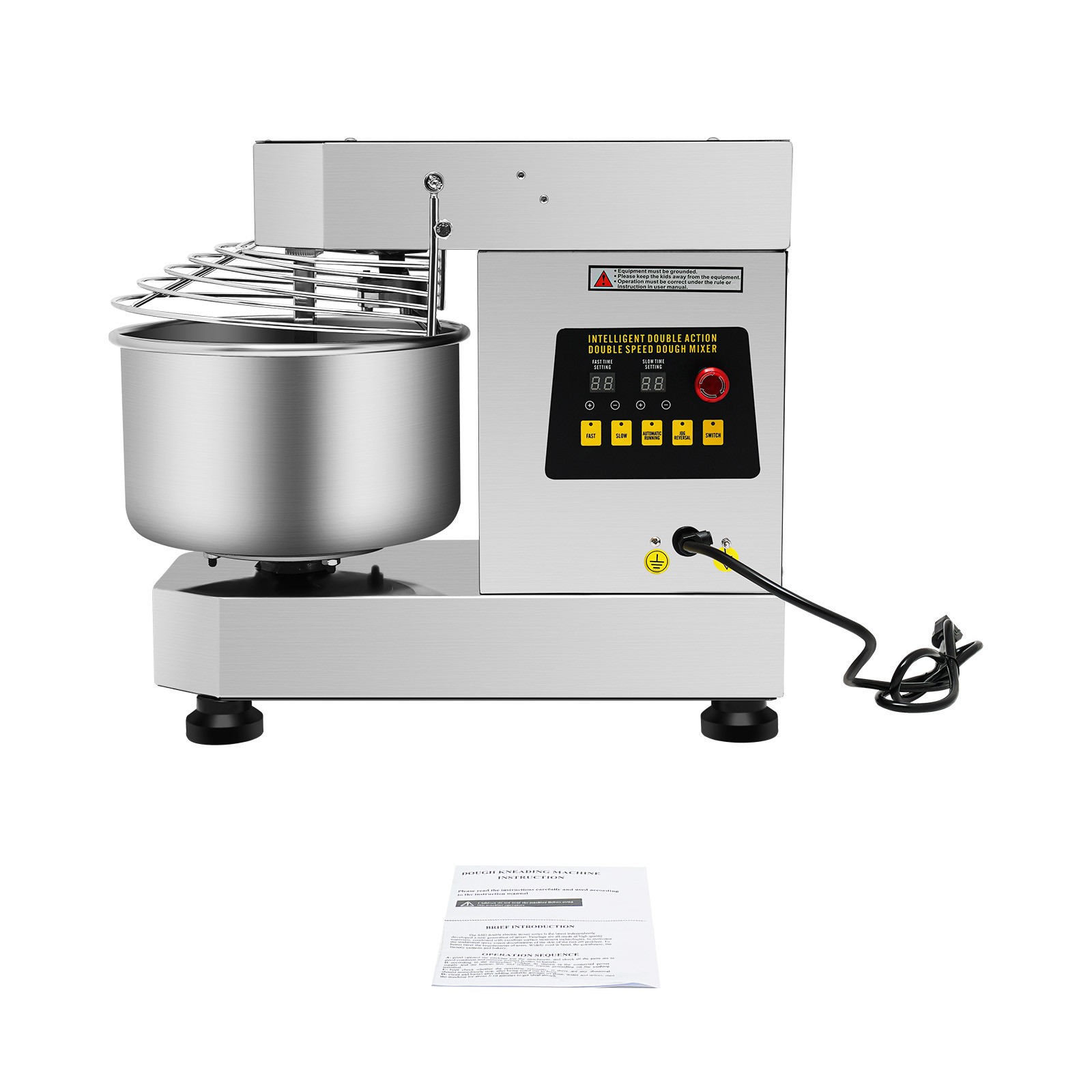 12Qt 2-Speed Commercial Food Mixer Electric Dough Mixer Pizza Bakery Mixer 750W