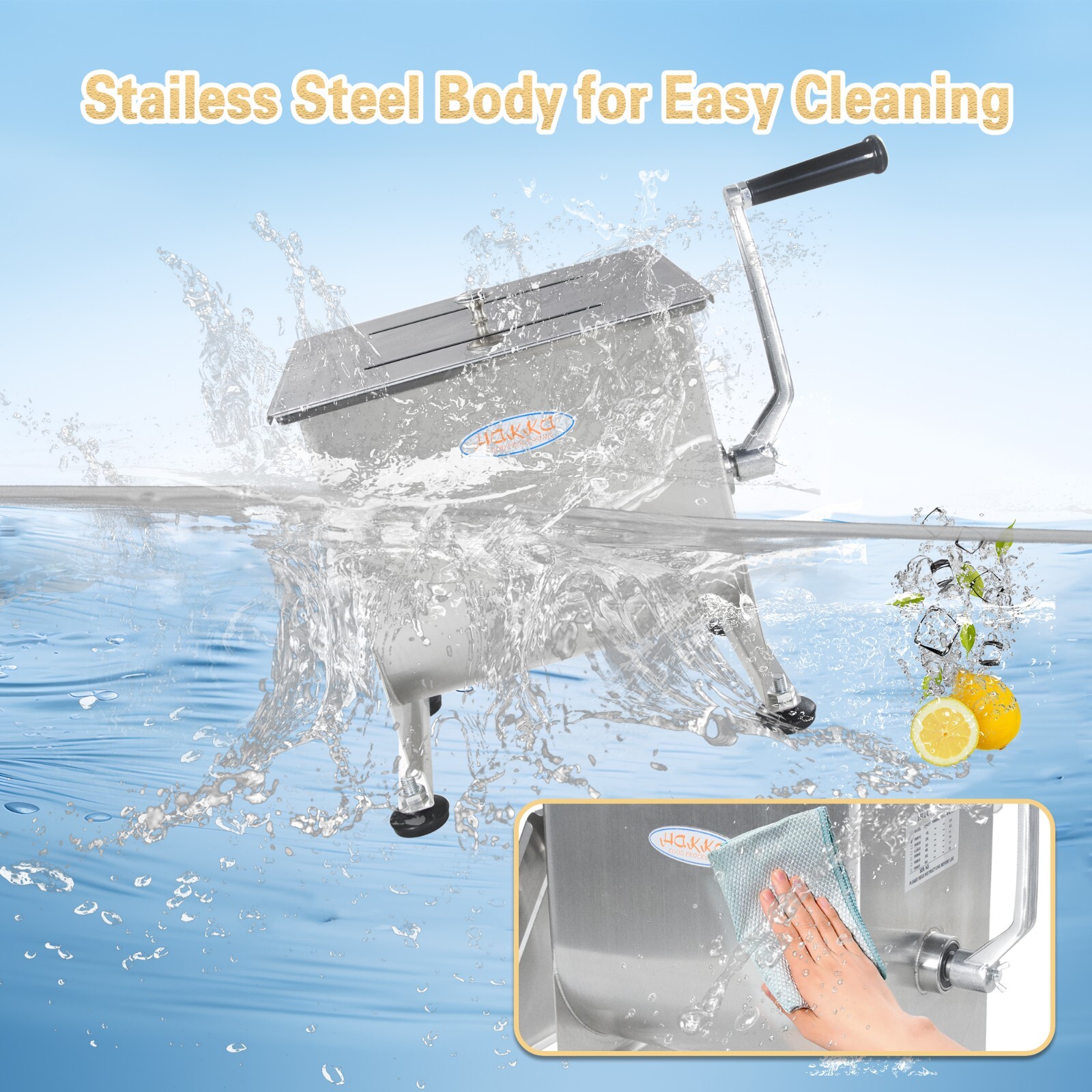 Hakka 20lb 10L Capacity Tank Commercial Manual Meat Mixer Sausage Mixing Machine