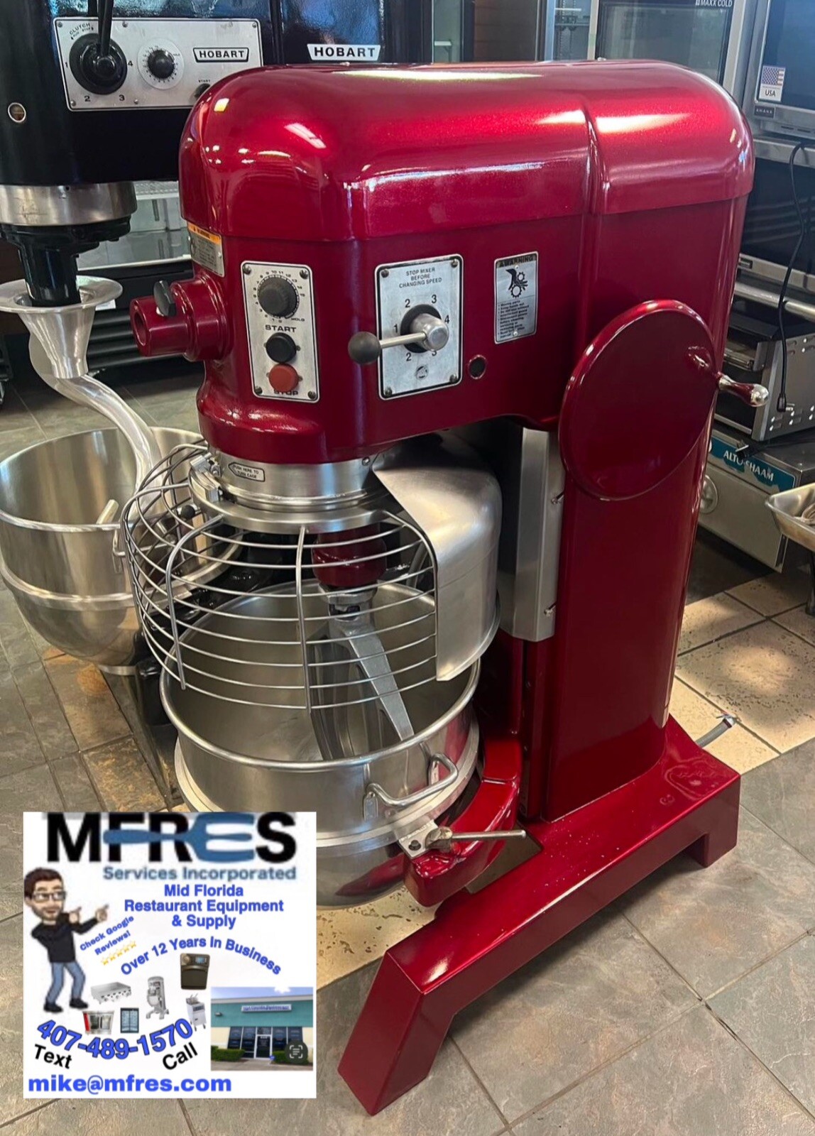 HOBART H600T 60 Qt Mixer 2HP 200V 3 Phase W/ New Bowl & Paddle BEAUTIFUL SHAPE!