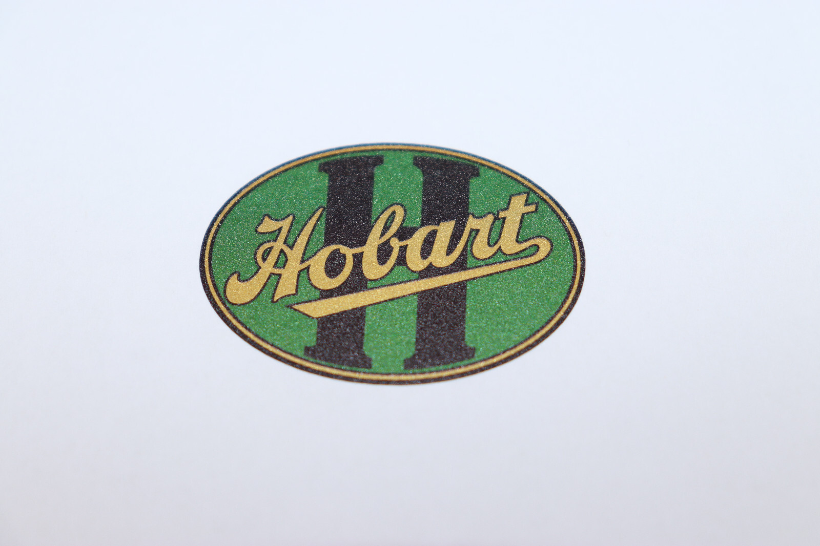 Antique Hobart Coffeee Grinder GREEN Decal. Vintage Hobart Decal On GOLD Film.