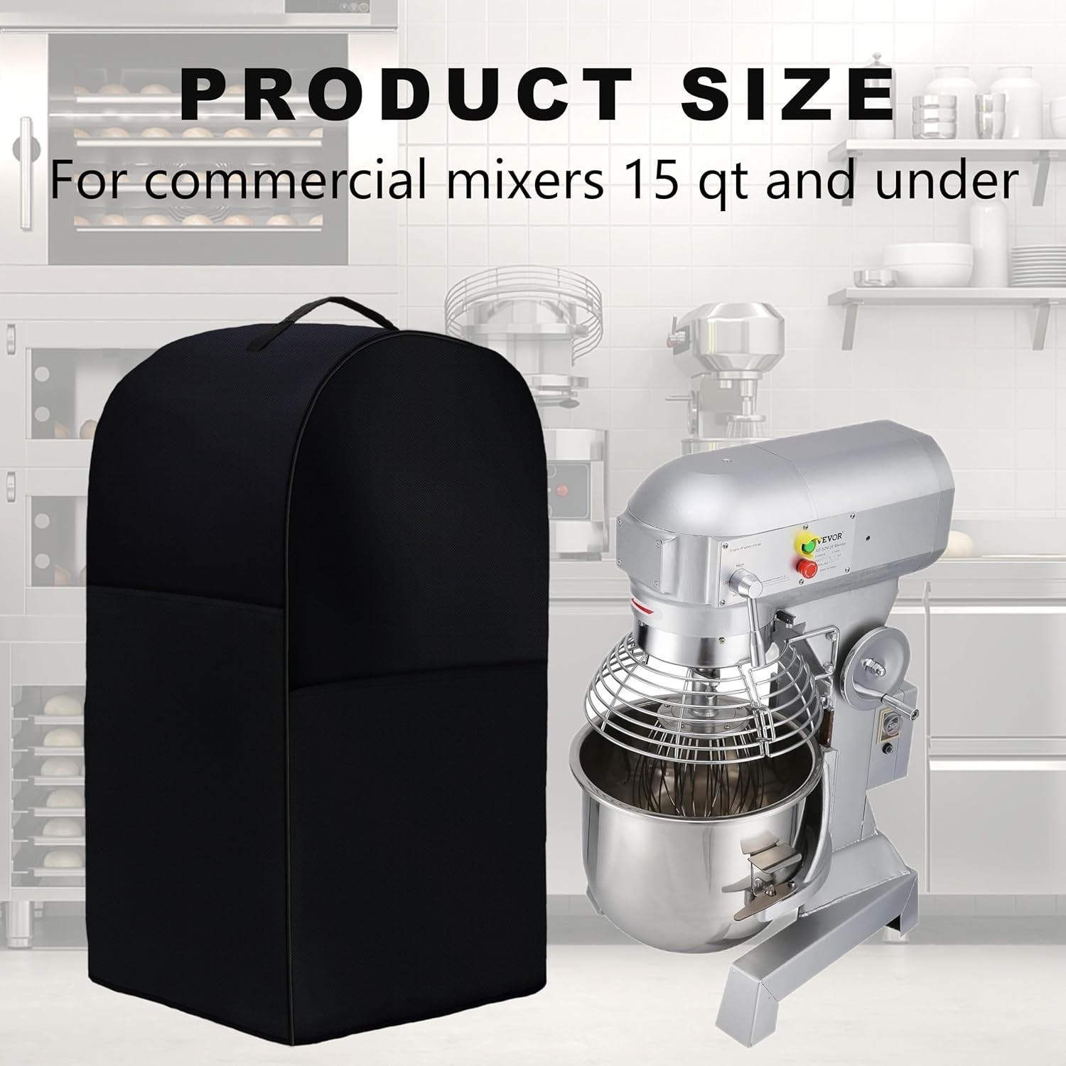 Durable Dustproof Commercial Mixer Cover with Storage Pockets – 15QT