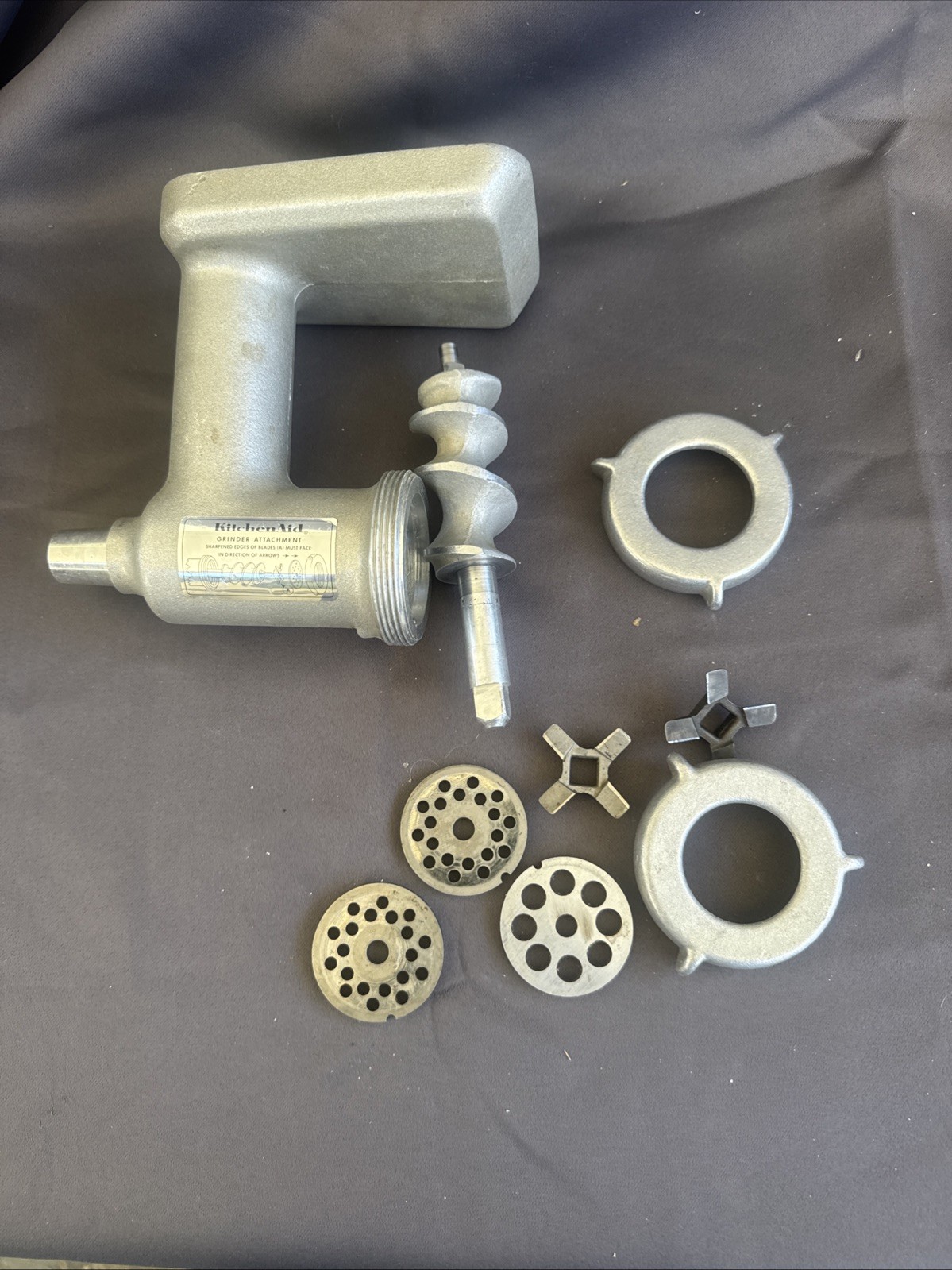 Vintage KitchenAid Hobart Chopper Meat Grinder FC CAST IRON Aluminum Attachment