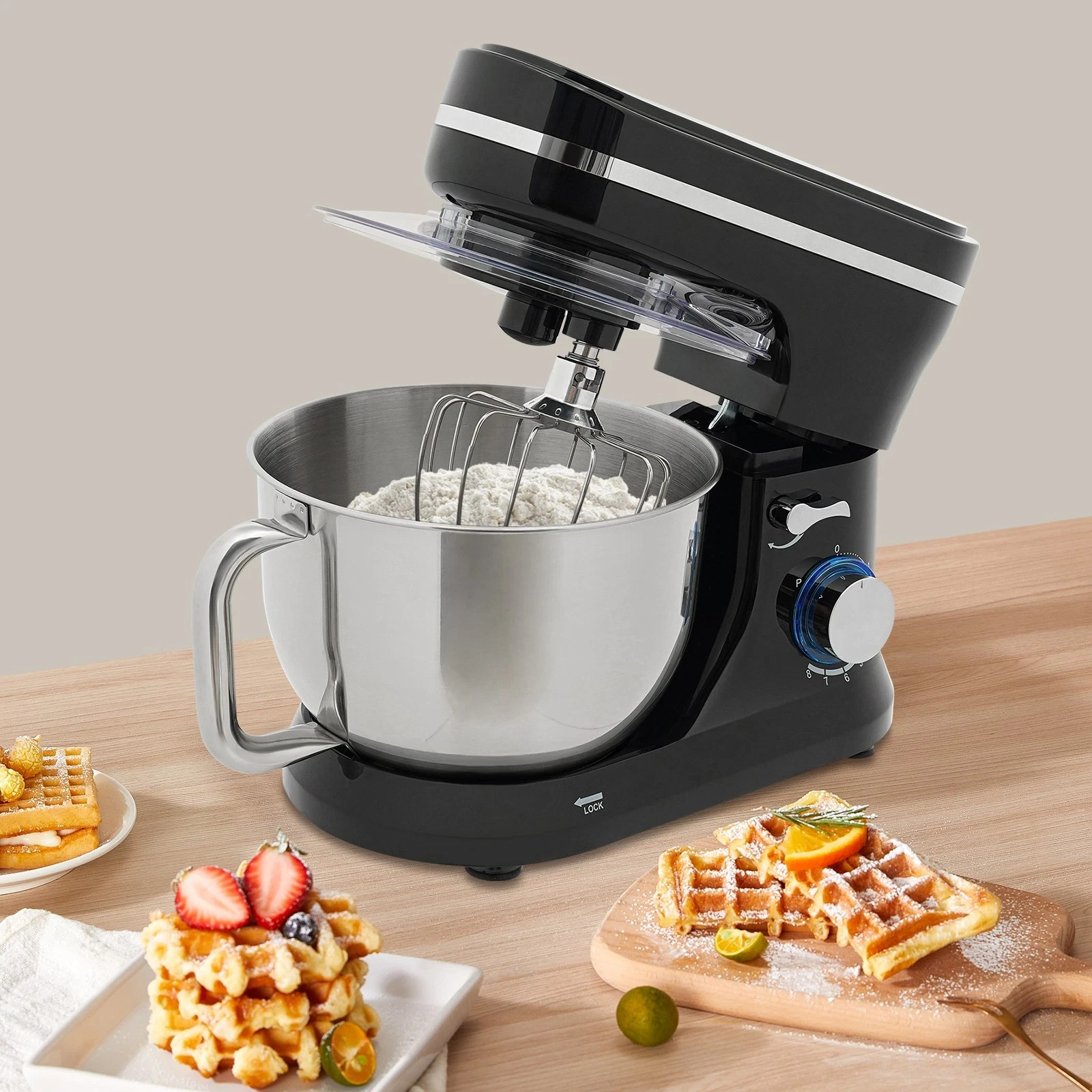 660W Electric Kitchen Food Mixer, Multifunctional Kitchen Mixer 4.5L-Bowl Mixer