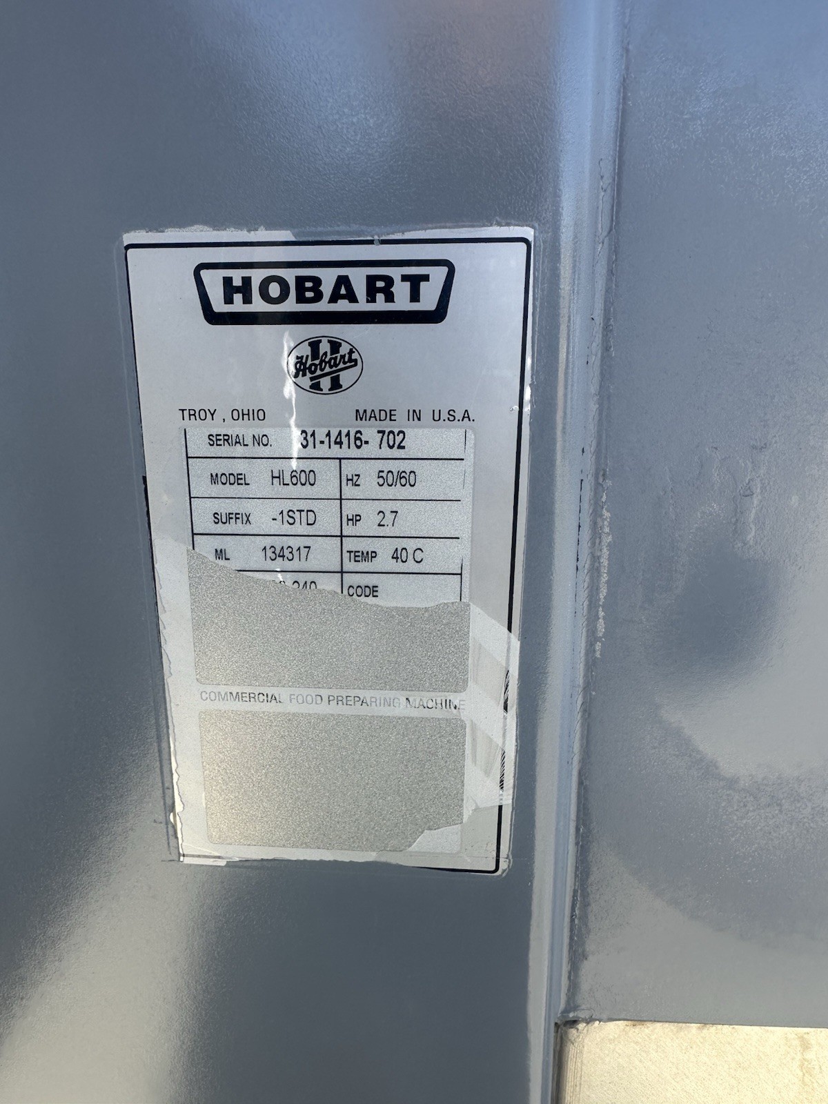 Hobart Legacy 60 Quart FOR PARTS NOT WORKING Shipping To USA