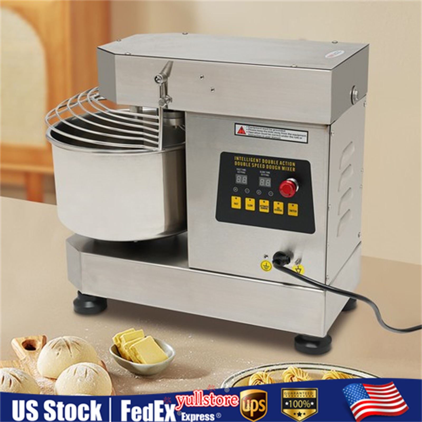 Commercial Dough Mixer 360° Mixing Dough Kneading Machine spiral stirring rod