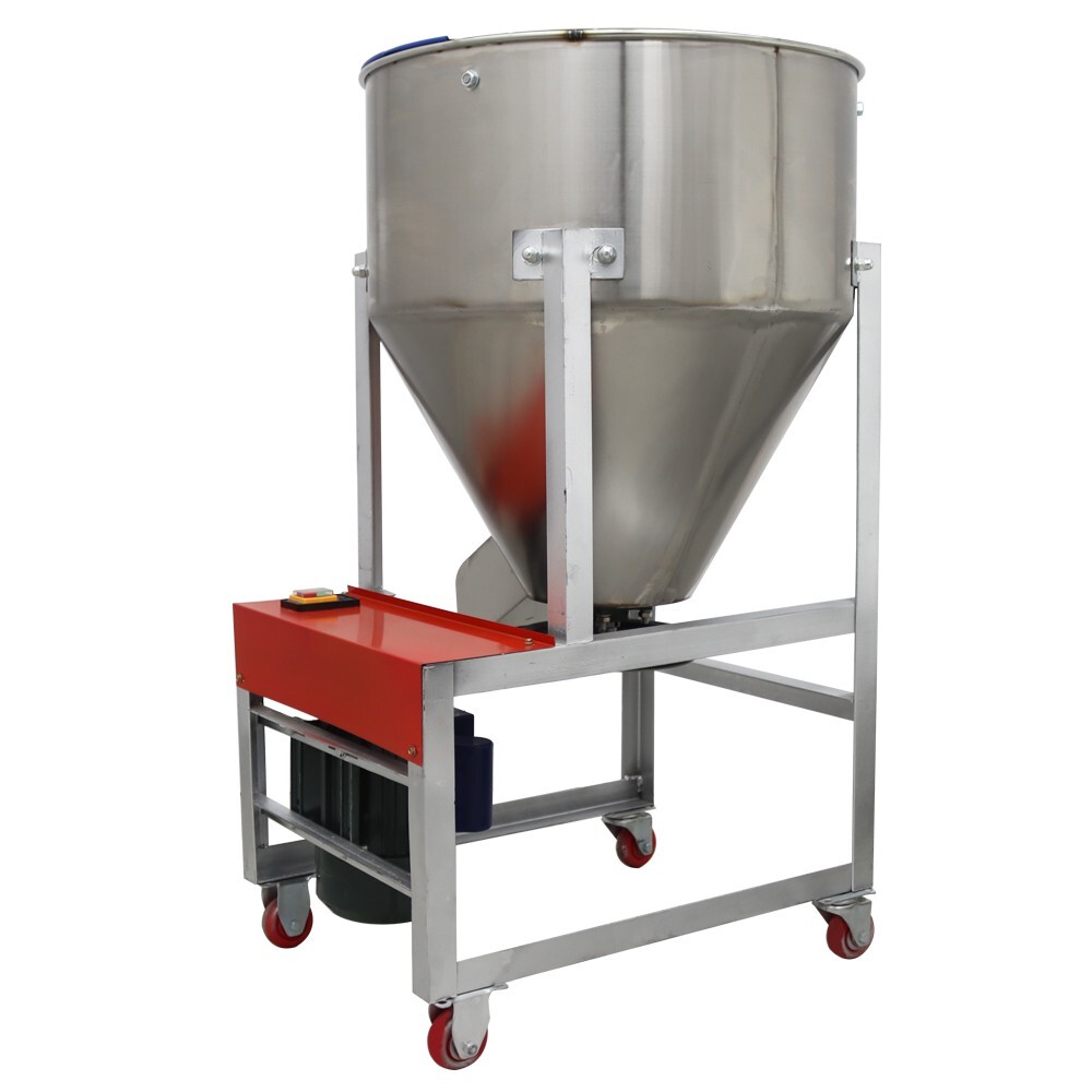 Feed Pellet Mixing Machine Stainless Steel Hooper Blender Movable 165lbs