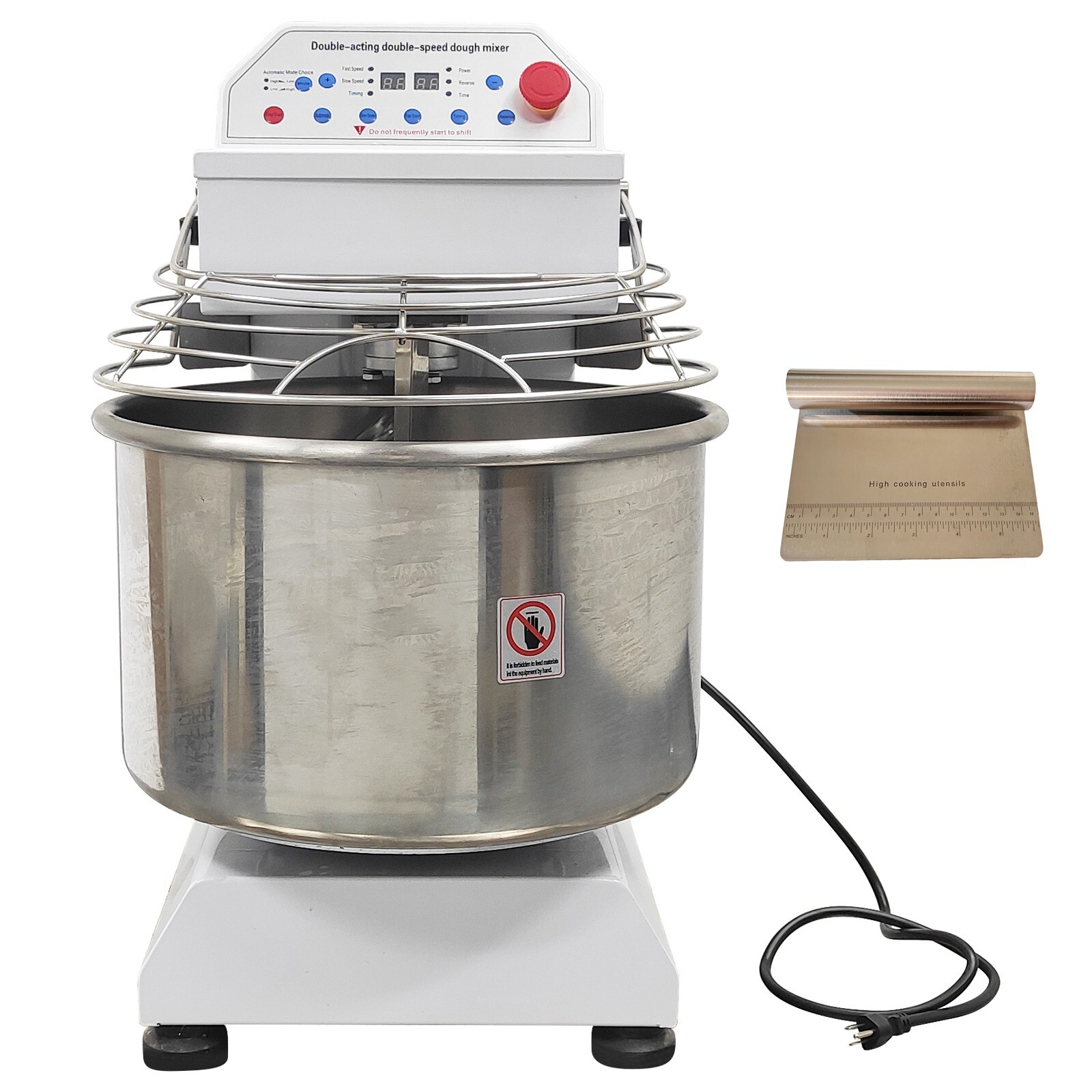 110V 40QT Commercial Spiral Dough Mixer Double-acting Double-speed Dough Mixer