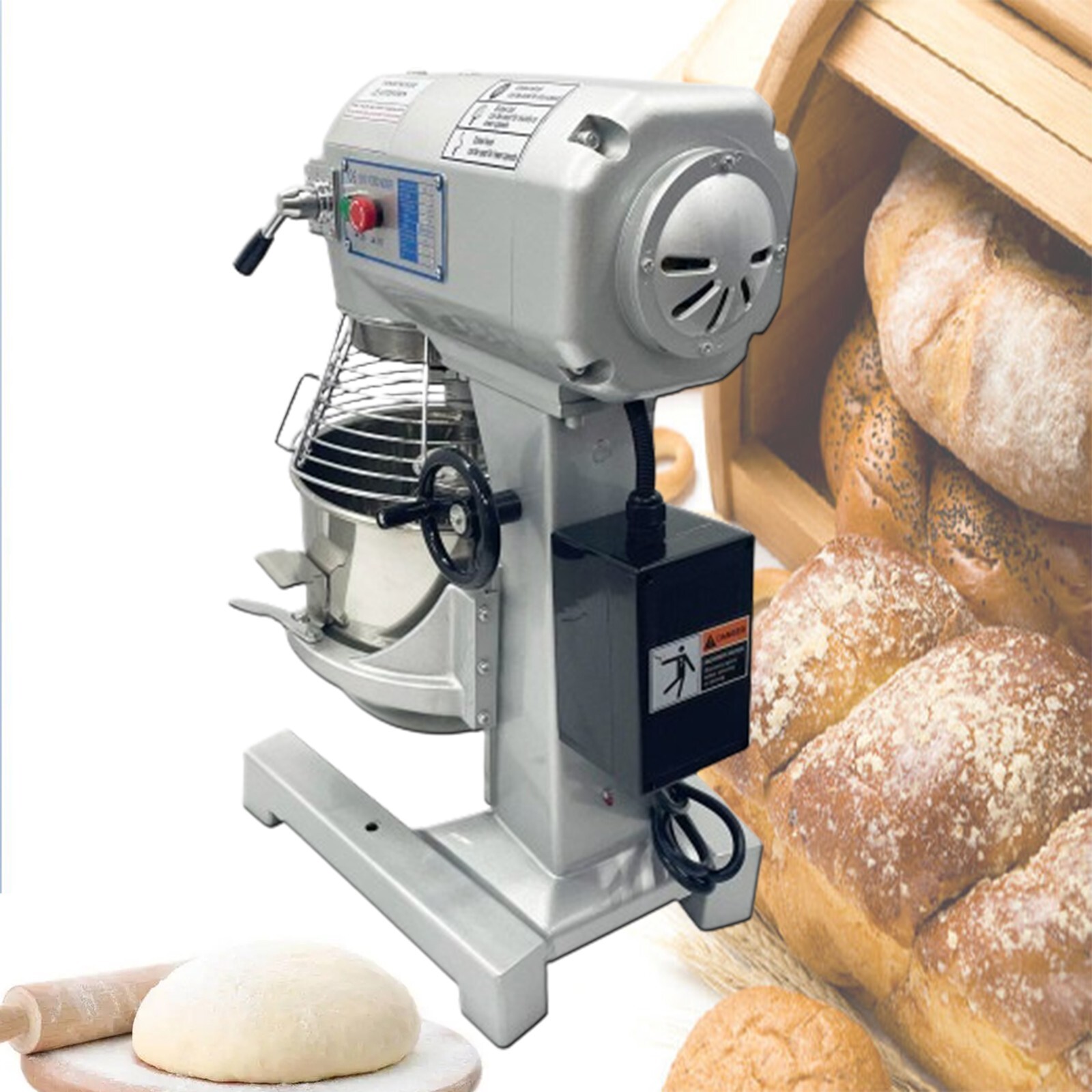 Dough Kneading Machine Commercial Dough Food Mixer Three Rotational Speed 10L