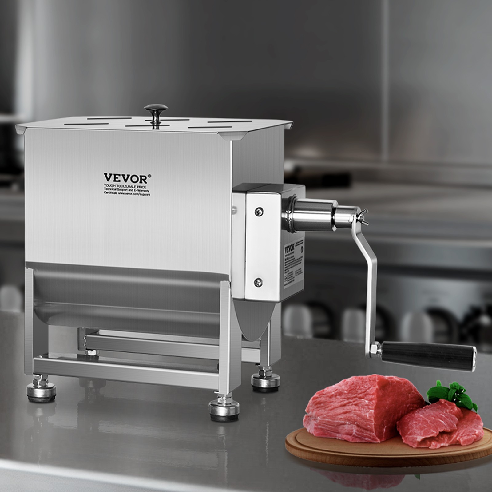 VEVOR Manual Meat Mixer Fixed Tank Mixing Max 120LB for Meat Sausage Mixer