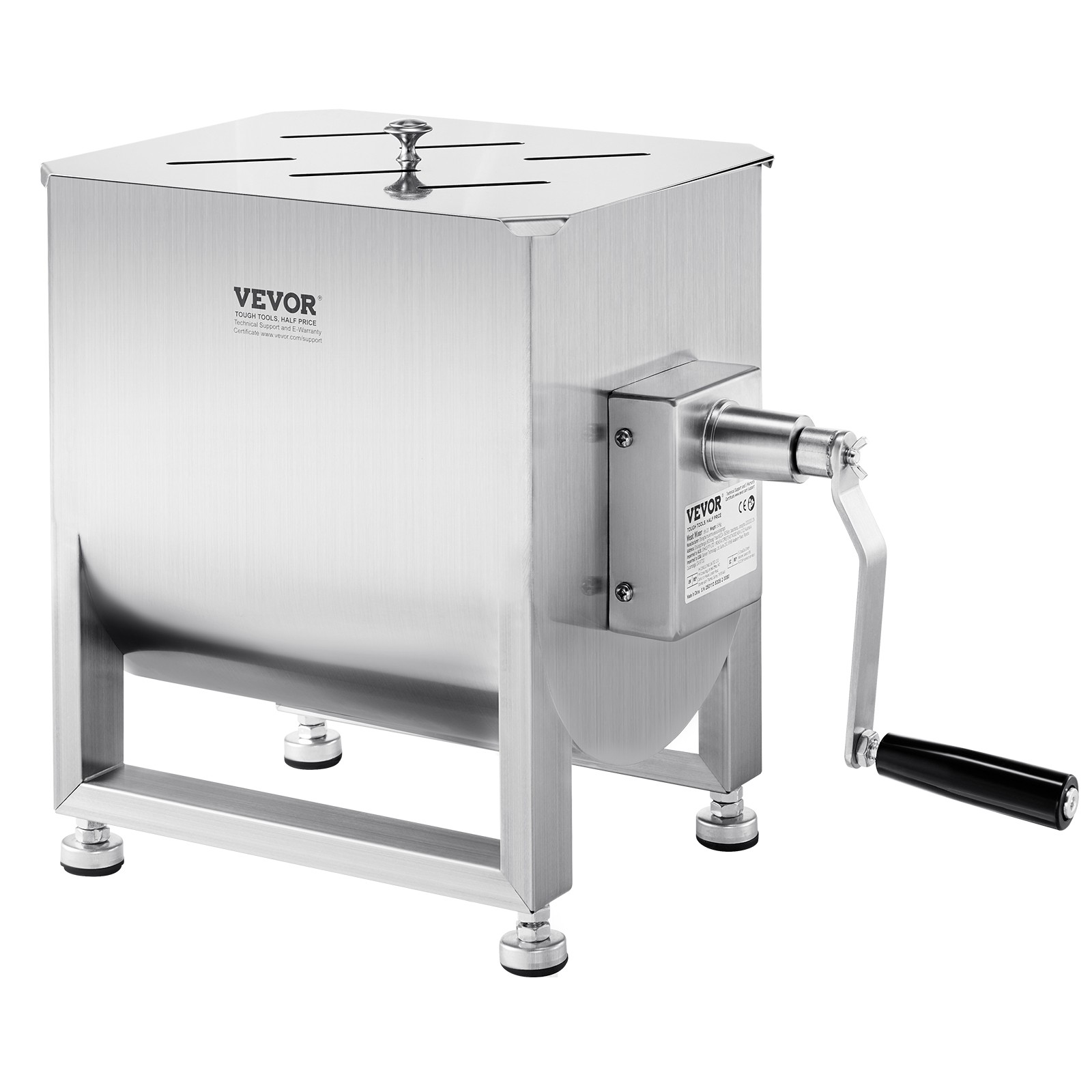 VEVOR Manual Meat Mixer Fixed Tank Mixing Max 120LB for Meat Sausage Mixer